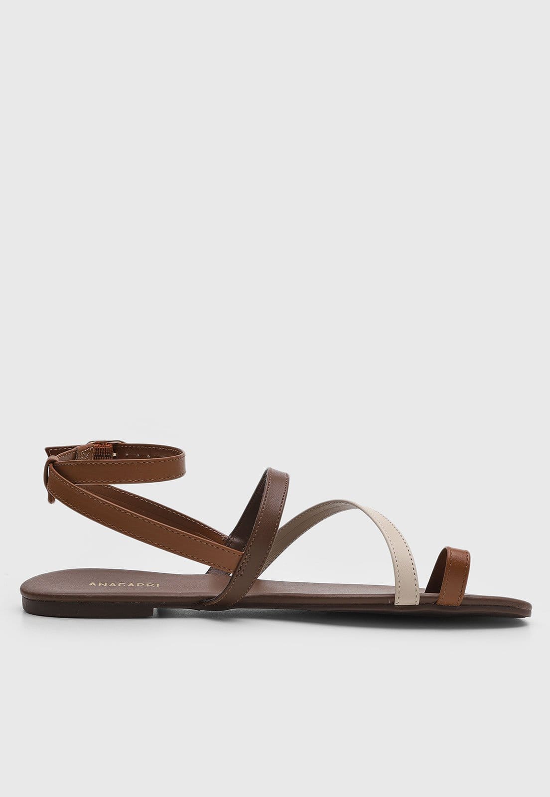 Vista 2 Rasteira Feminina Anacapri Tiras Fechada Anacapri marrom