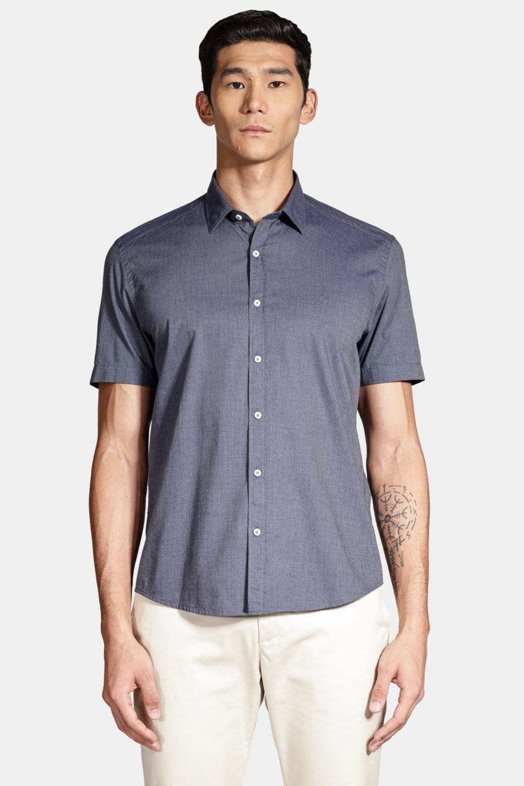 Camisa Aramis Manga Curta Regular Fil a Fil Antilia Marinho