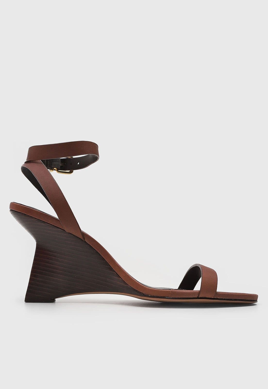 Vista 2 Sandália Feminina Luiza Barcelos Salto Médio Fivela Luiza Barcelos marrom