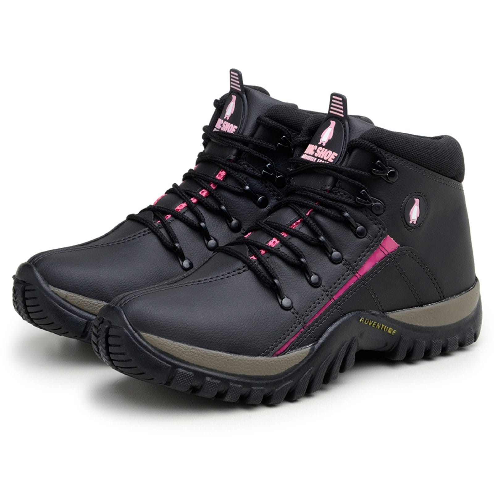 Vista principal Bota Adventure Yes Basic Feminina para Trilha Trekking Confortável Preto Yes Basic pink/preto pink