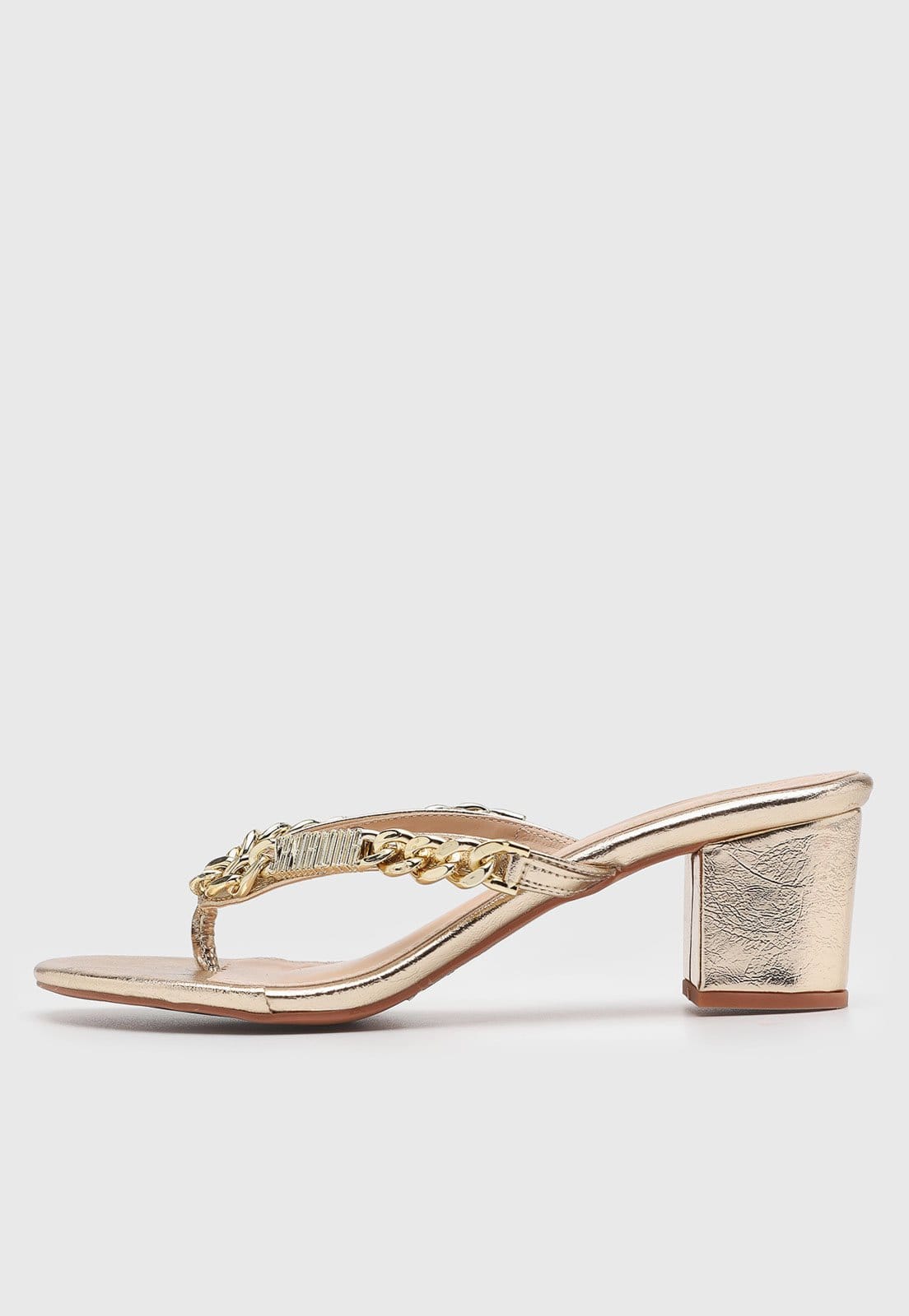 Sandália Feminina Santa Lolla Corrente Dourada