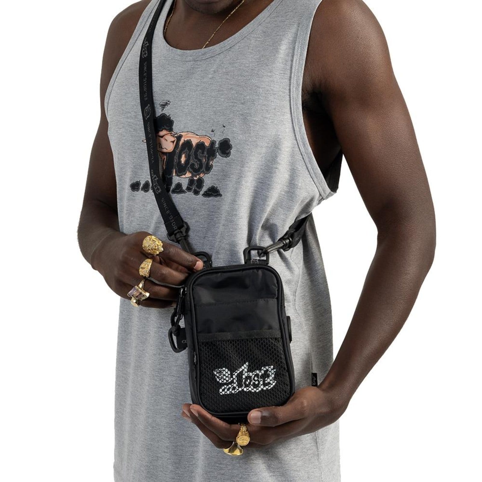 Vista principal Shoulder Bag Lost Double Open SM25 Lost preto