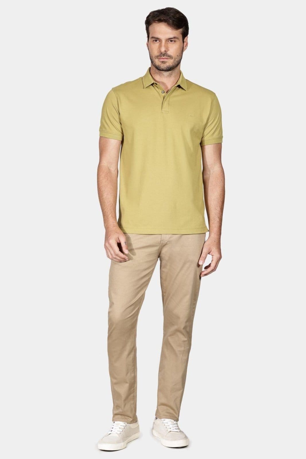 Vista 2 Polo Aramis Manga Curta Piquet Color Fix Verde Alga Aramis incolor verde