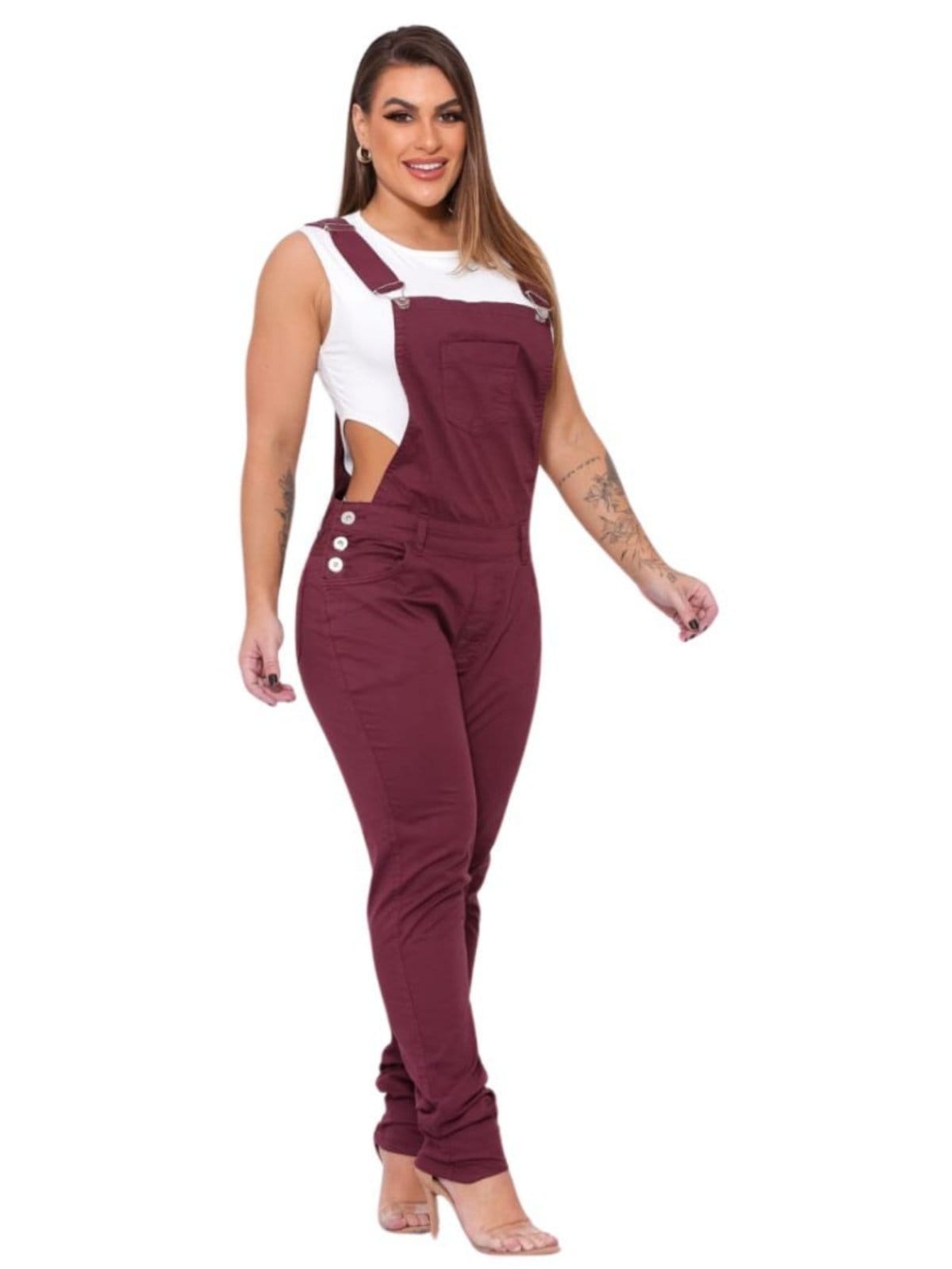 Macacão Feminino Jeans Light Jardineira