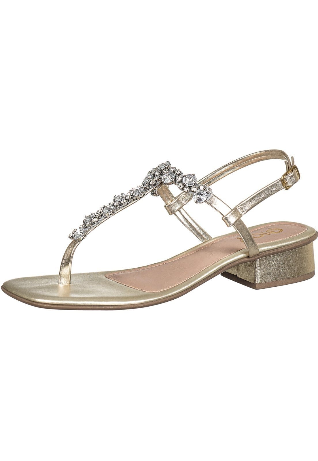 Sandália Feminina Salto Baixo GiGiL Pedraria Brilho