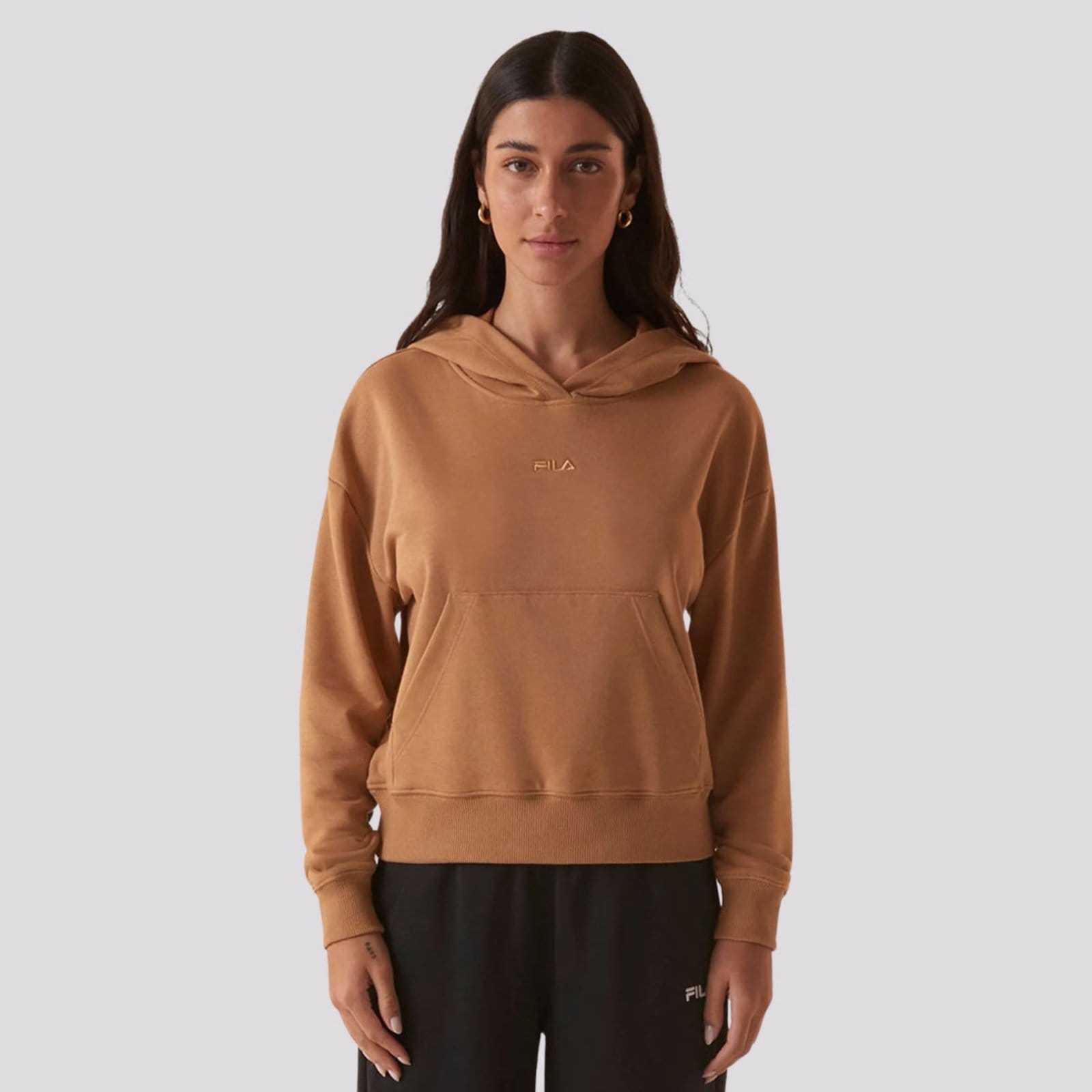 Vista principal Moletom Fila Classic B Com Capuz Feminino Fila marrom