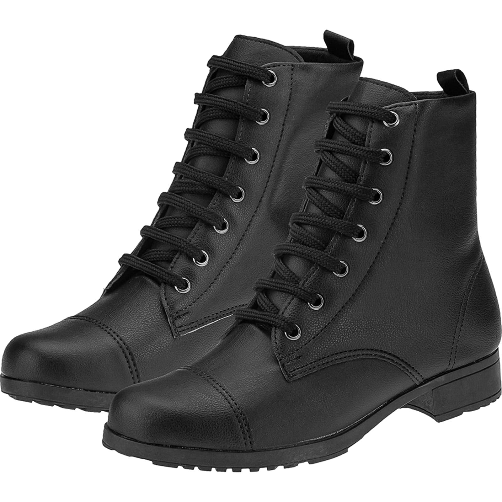 Vista 2 Bota Coturno Feminino Salto Baixo Conforto Blogueira Napa CIA DOS PASSOS preto