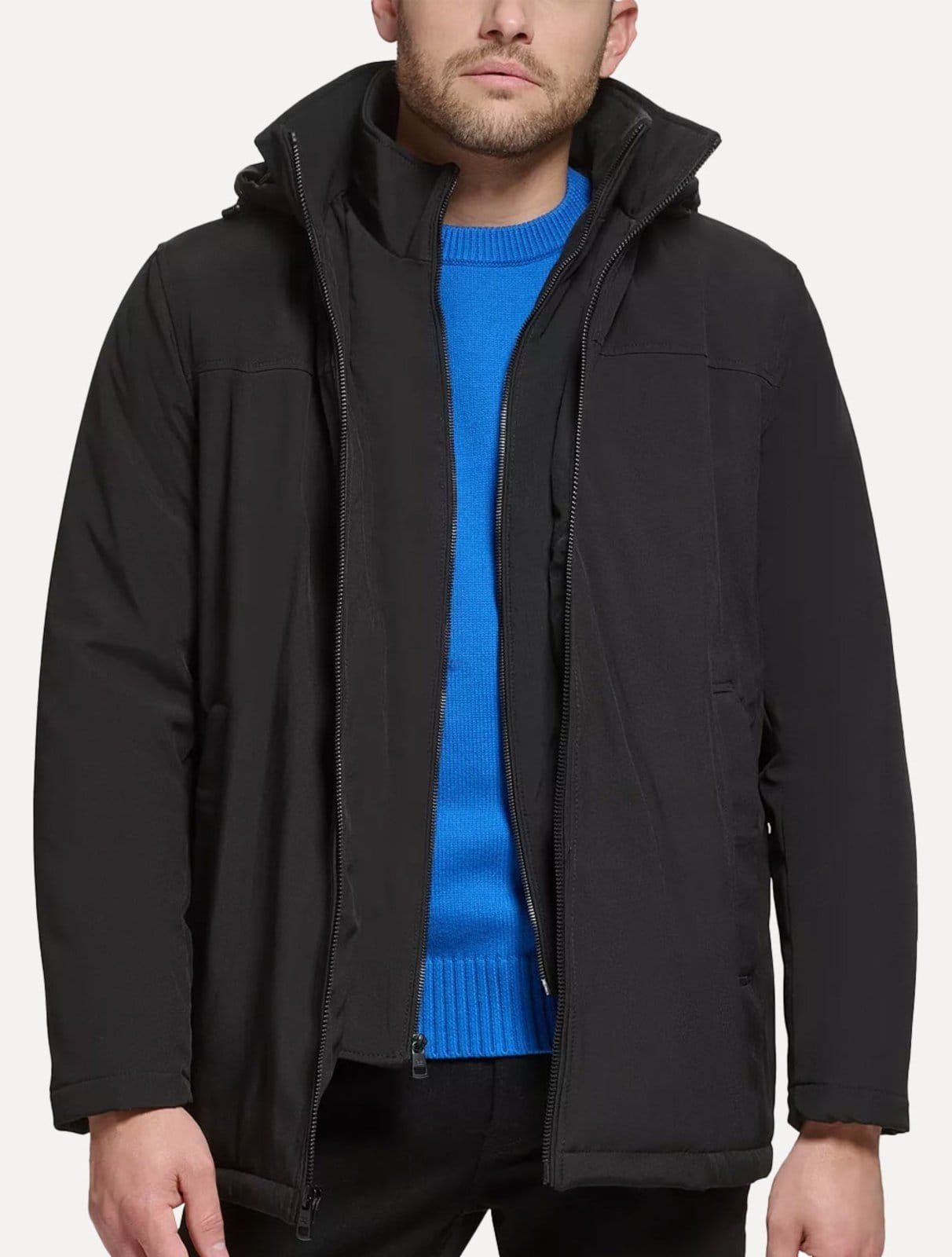 Jaqueta Calvin Klein Hooded Clássica Preta