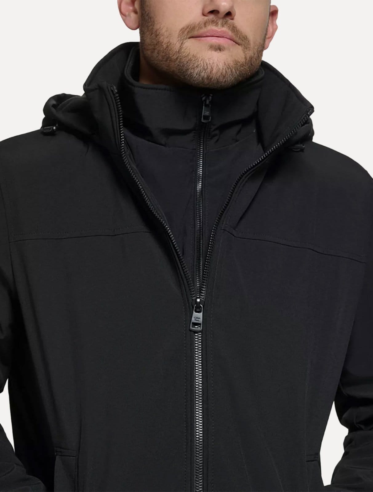 Vista 2 Jaqueta Calvin Klein Hooded Clássica Preta Calvin Klein preto