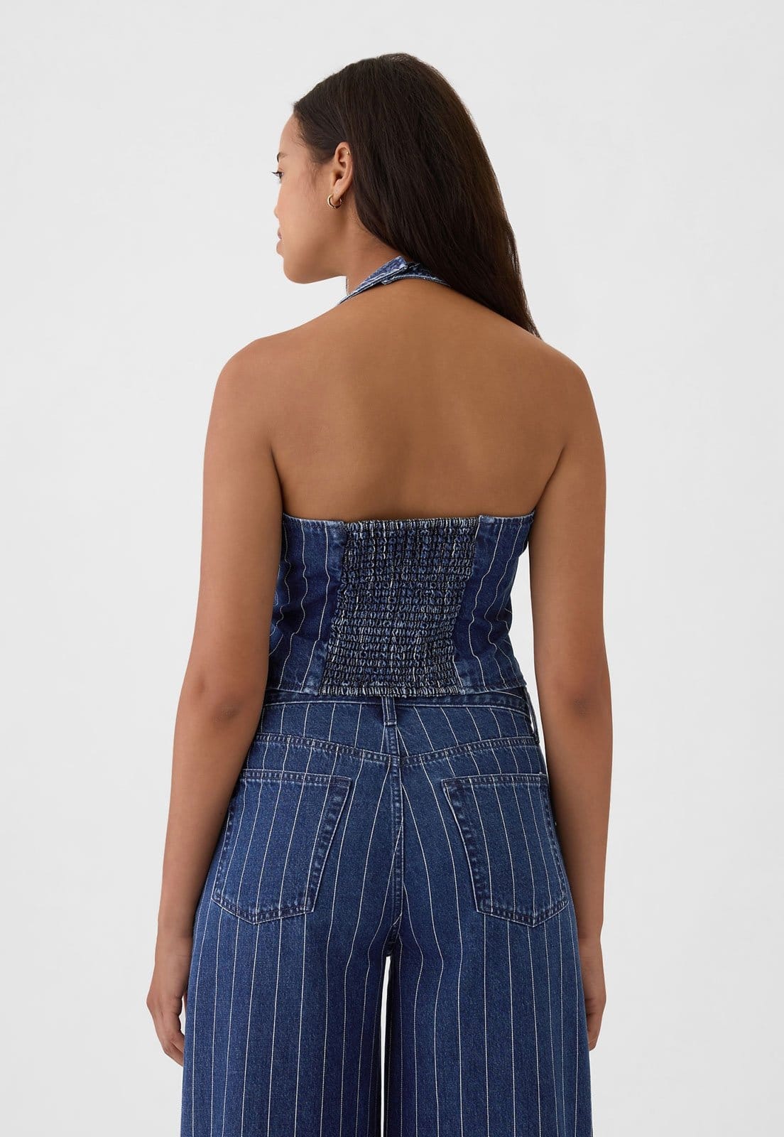 Vista 2 Colete Jeans GAP Slim Risca de Giz Azul-Marinho GAP azul marinho