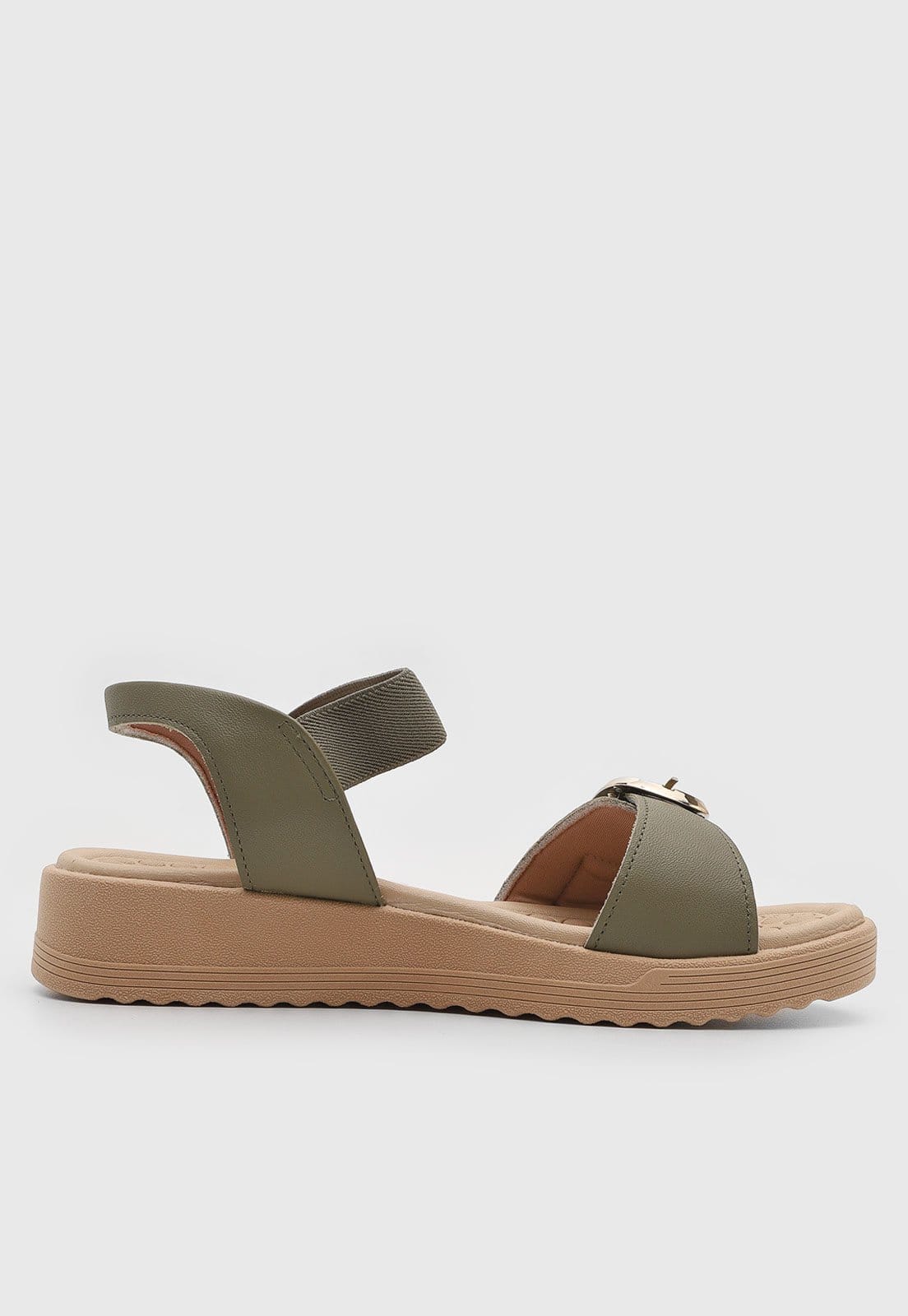 Vista 2 Sandália Feminina Usaflex Anabela Oliva Usaflex verde