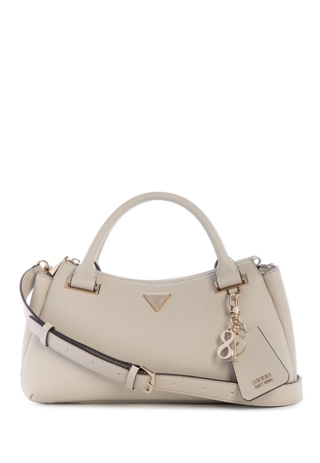 Vista principal Bolsa Guees Evie Triple Comp Satchel Bege Guess amarelo