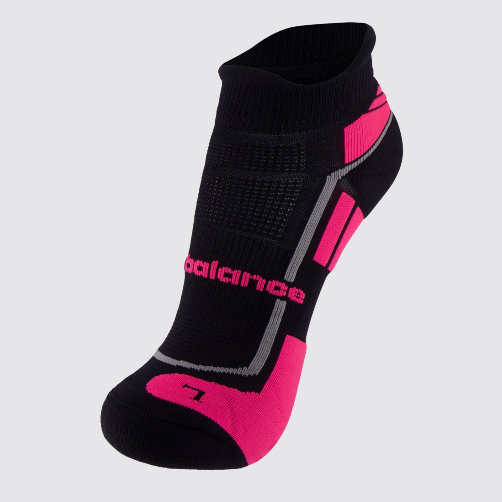 Meia New Balance Cano Invisível Feminina Preta e Rosa