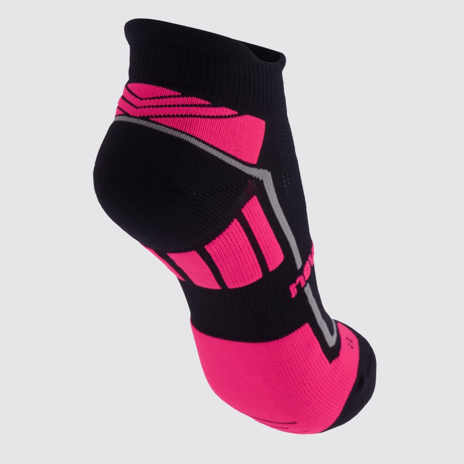 Vista 2 Meia New Balance Cano Invisível Feminina Preta e Rosa New Balance preto rosa