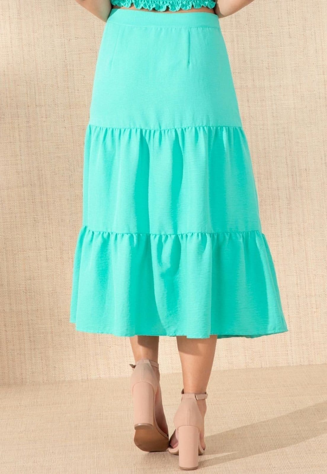 Vista 2 Saia Em Camadas Quintess verde