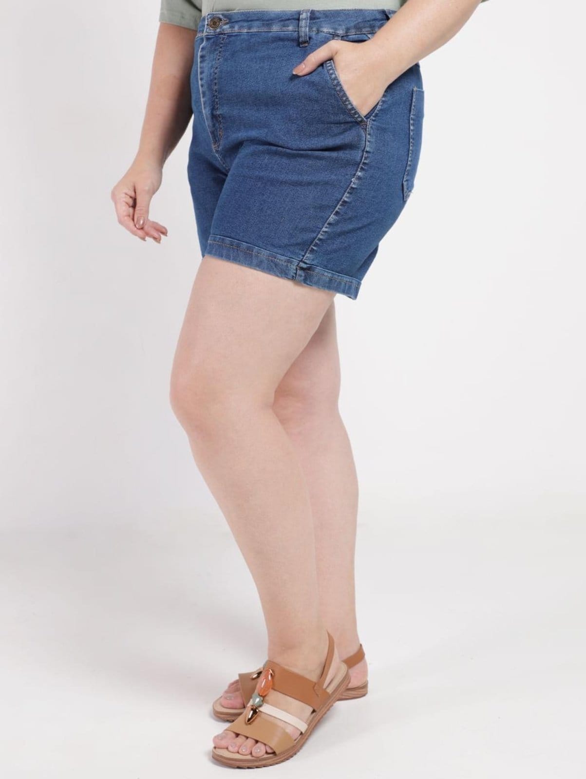 Short Jeans Sawary Plus Size Feminino