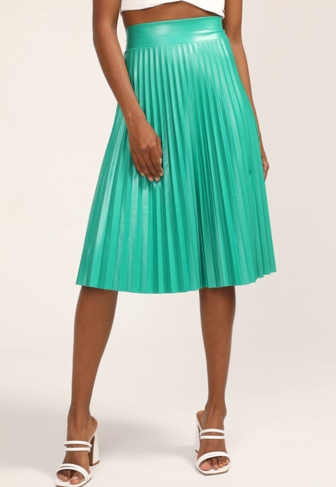 Vista 2 Saia Midi D Bell Outlet Fashion Plissada D BELL OUTLET FASHION verde