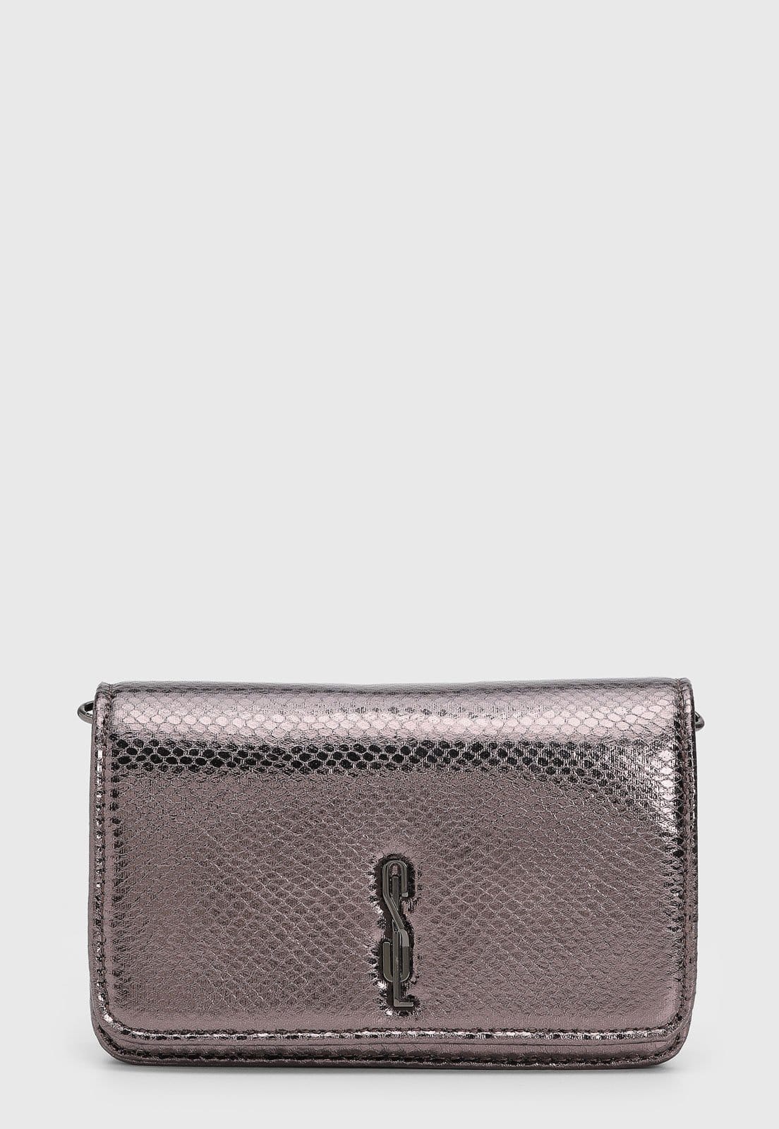 Bolsa Feminina Santa Lolla Metalizada Efeito Cobra
