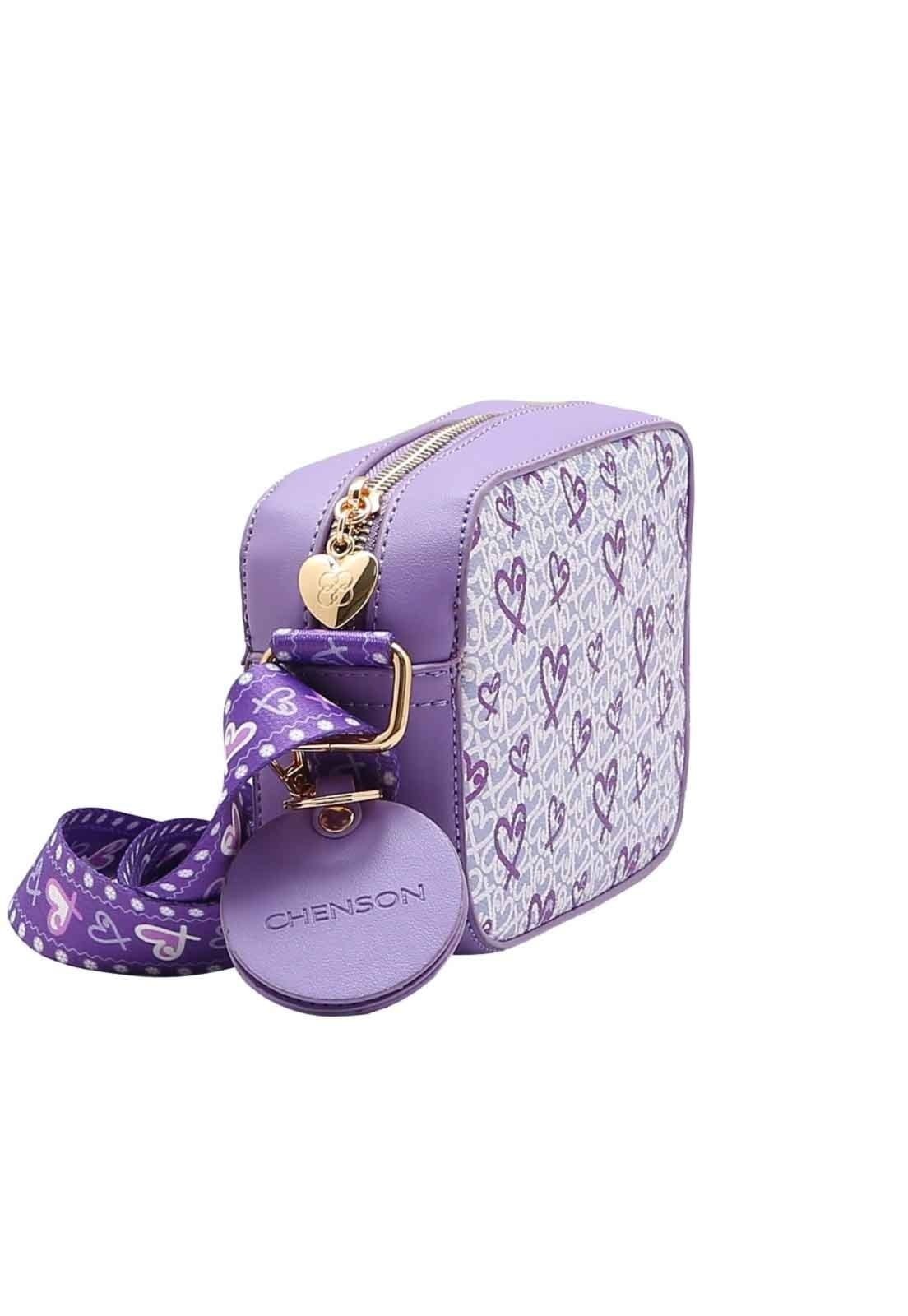 Vista 2 Bolsa Feminina Chenson Original Little Heart Transversal Lilas 3484968 Chenson lilás