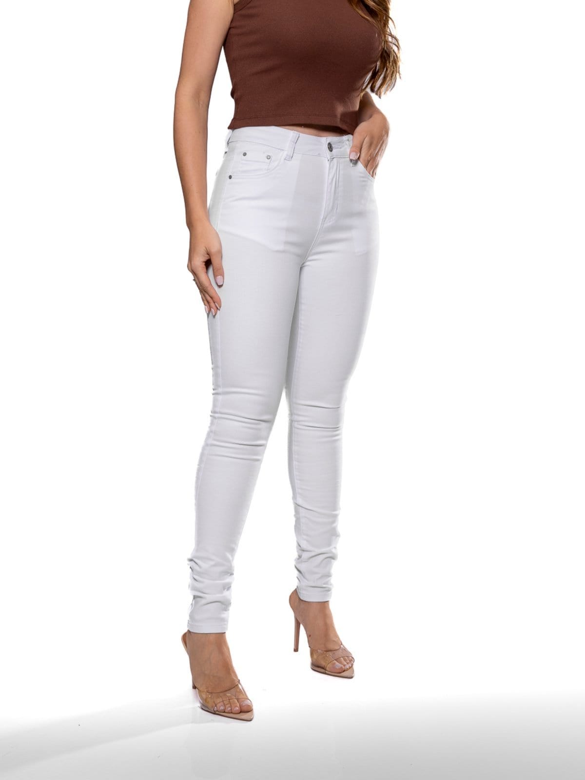 Vista 2 Calça Sarja Feminina Skinny Crocker - 50587 Crocker branco
