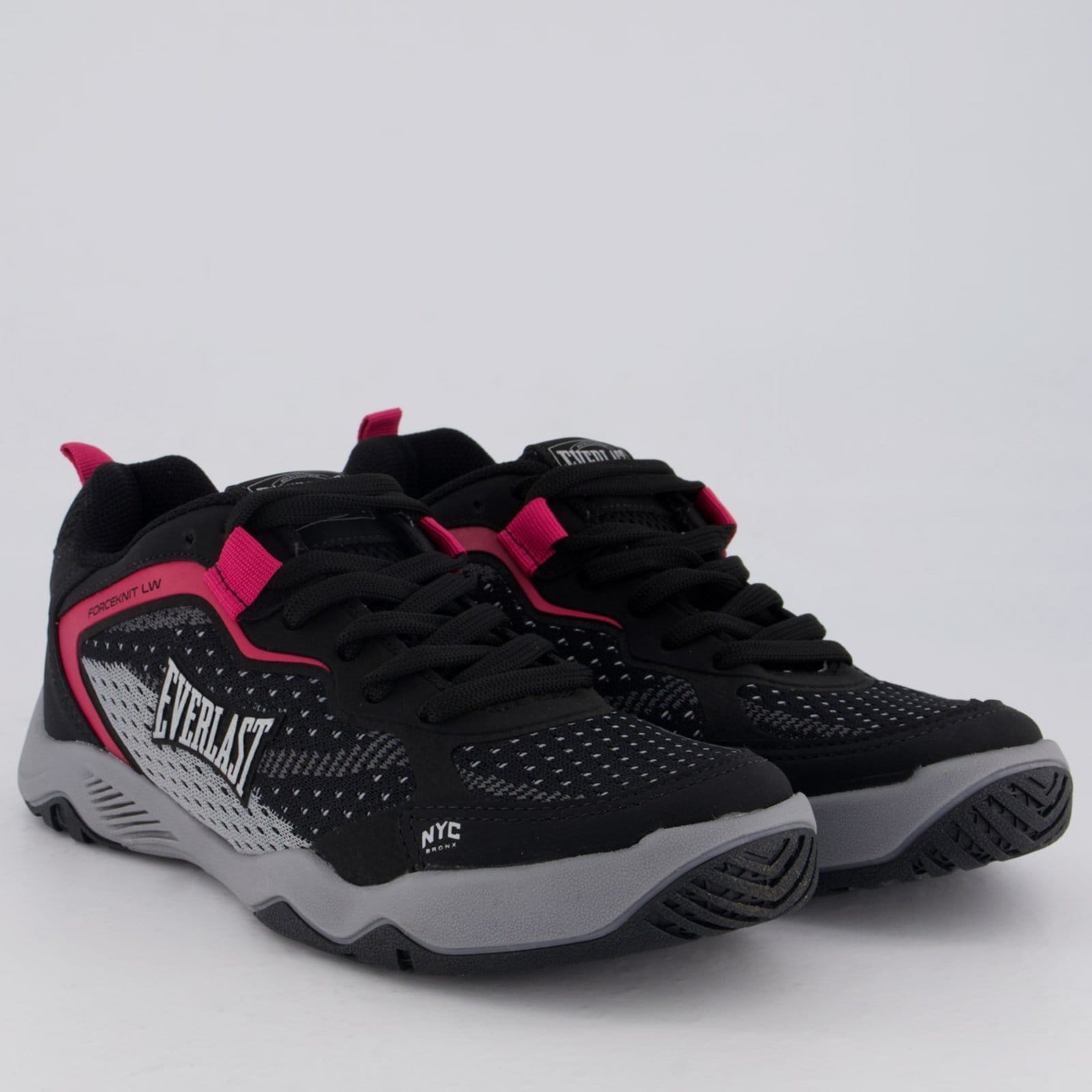 Vista 2 Tênis Everlast Forceknit 6 Low Feminino Preto e Rosa Everlast preto rosa