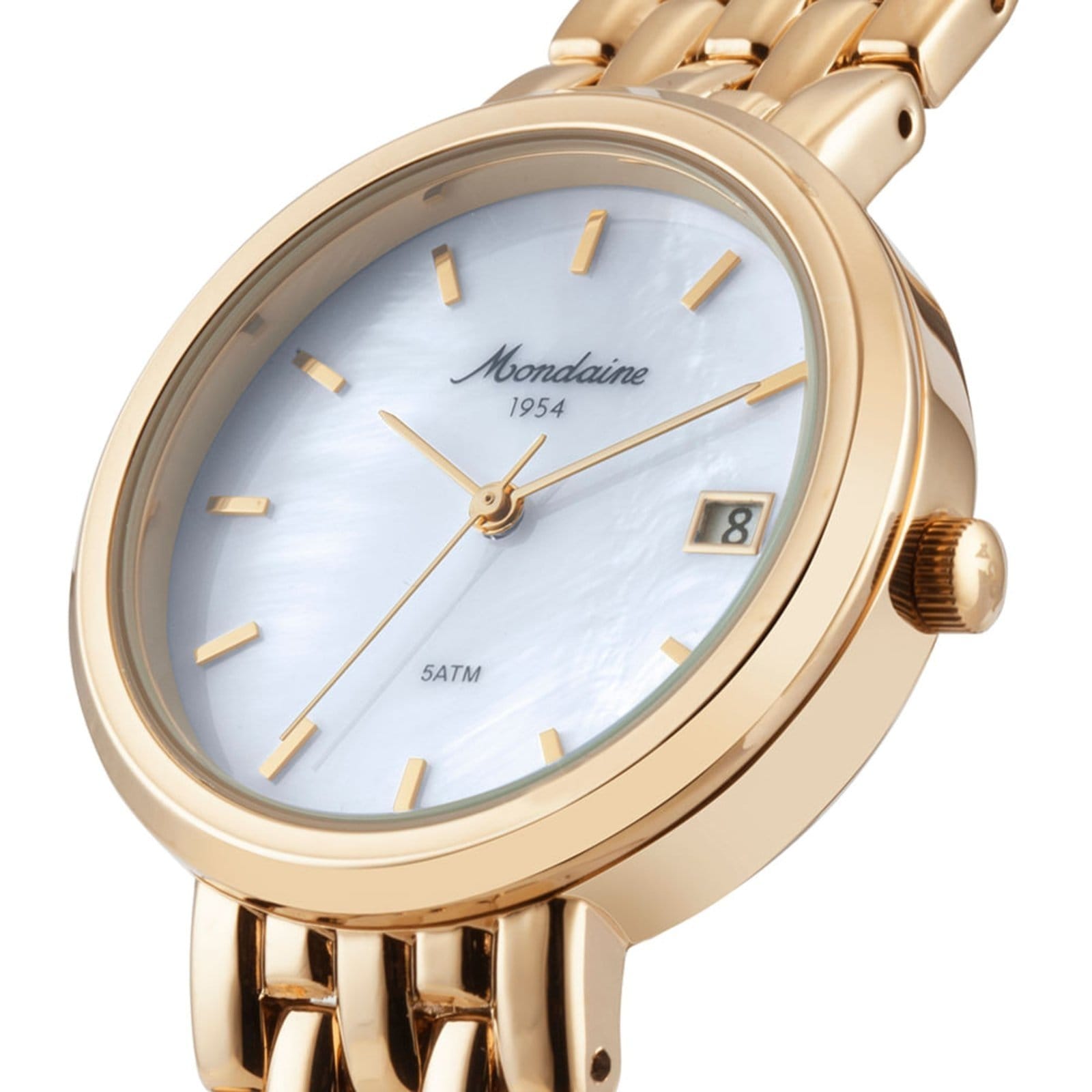 Vista 2 Relogio Feminino Mondaine Com Calendário Madreperola Mondaine dourado