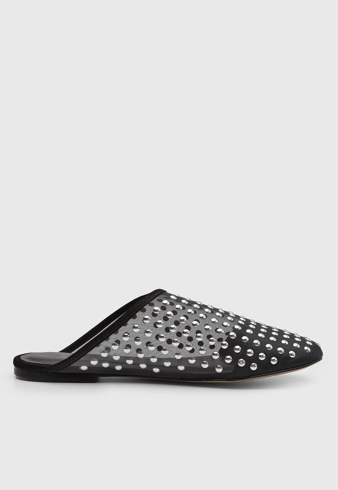 Vista 2 Sapatilha Feminina Mule Capodarte Aplicações Metálicas Preta Capodarte preto