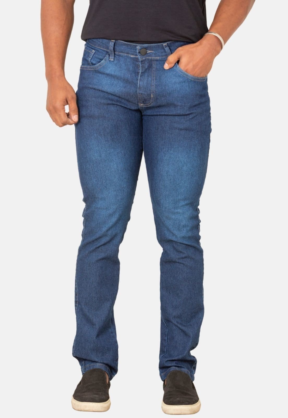 Calça Jeans Elastano Casual Slim