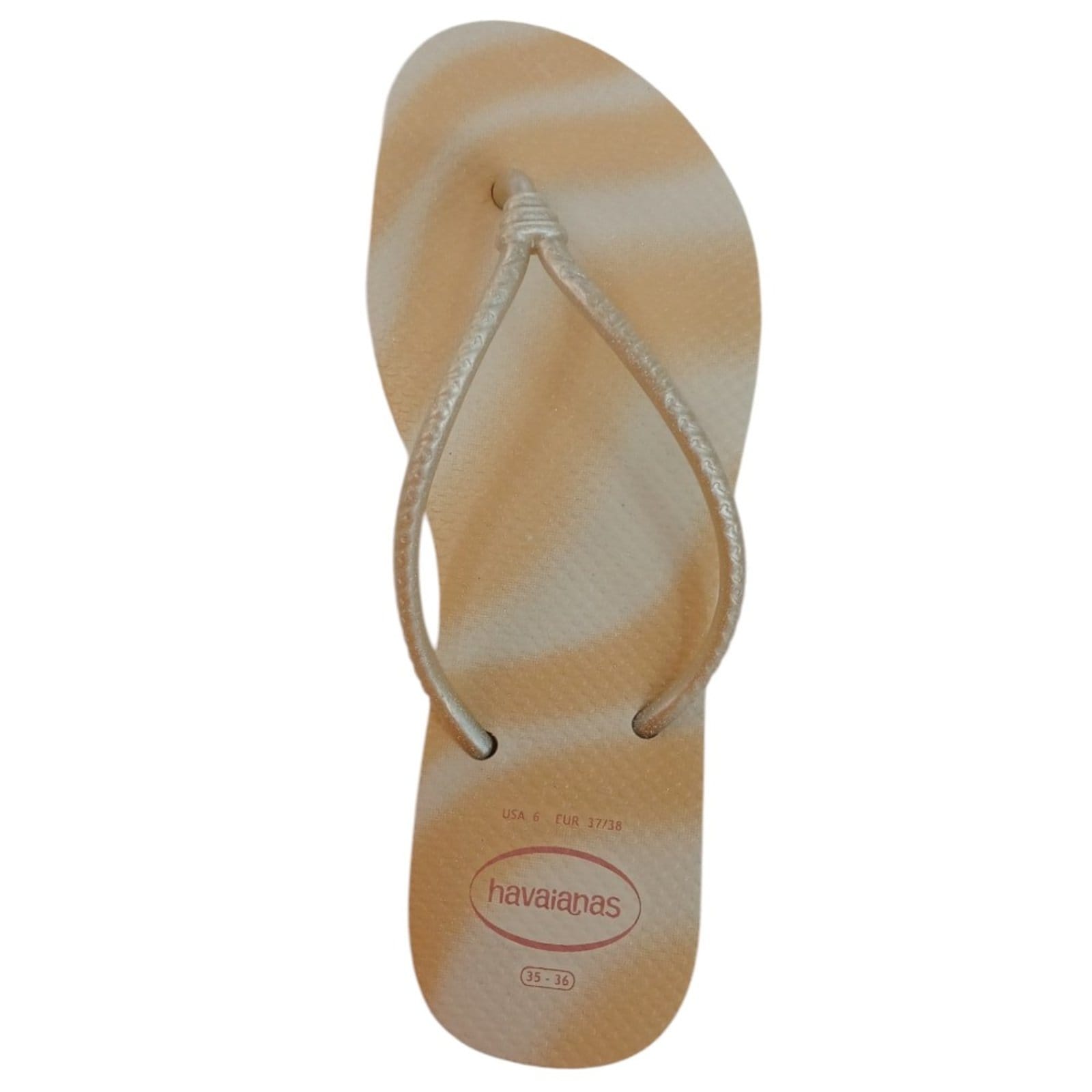 Vista 2 Chinelo Feminino Havaianas Tube Gloss Havaianas bege