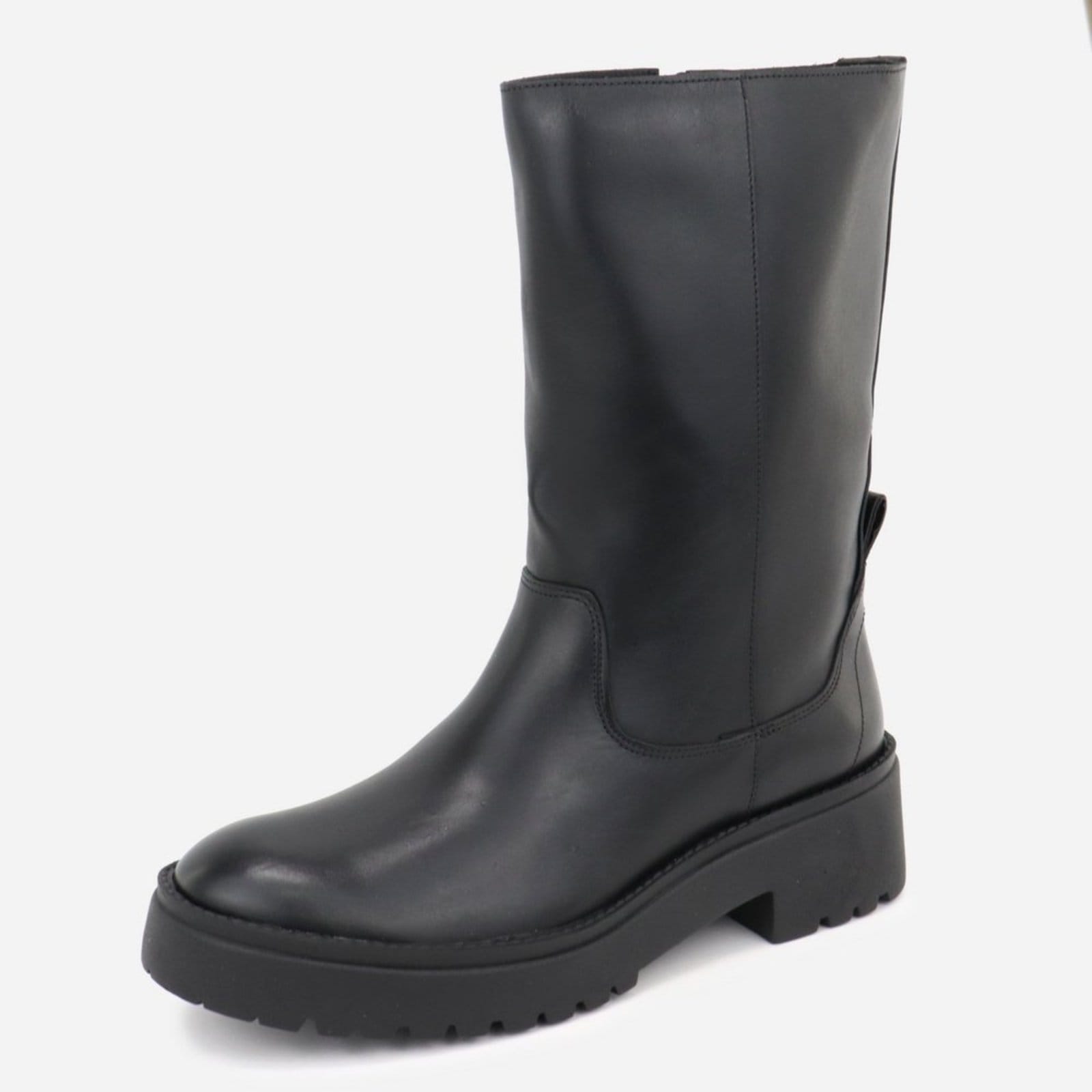 Vista principal Bota Coturno Cano Médio Conforto Couro Macio Legitimo Maria Paula MARIA PAULA preto