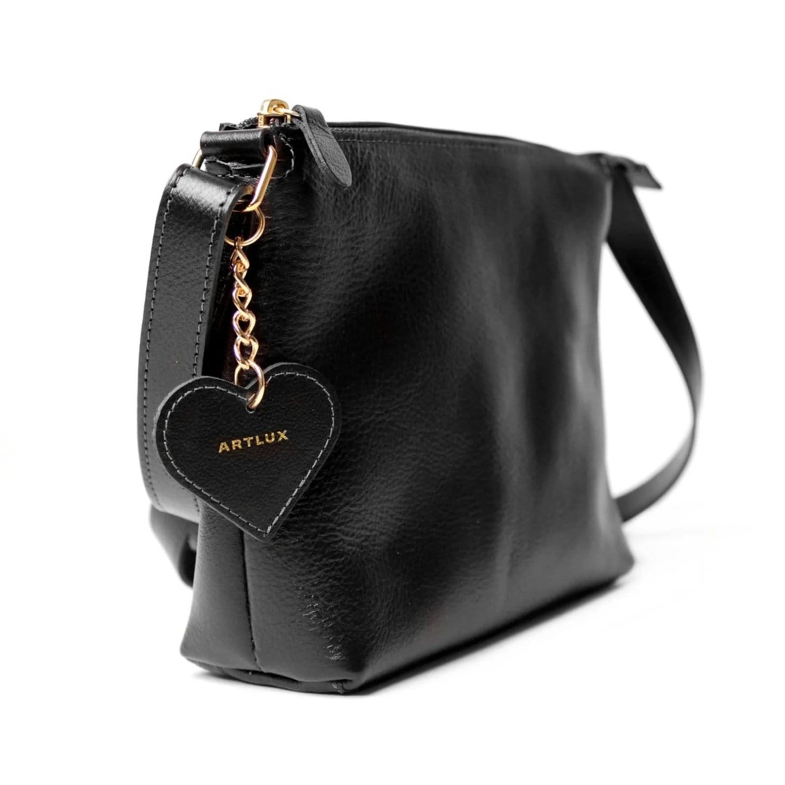 Vista 2 Bolsa Transversal em Couro Artlux 9061 Artlux preto