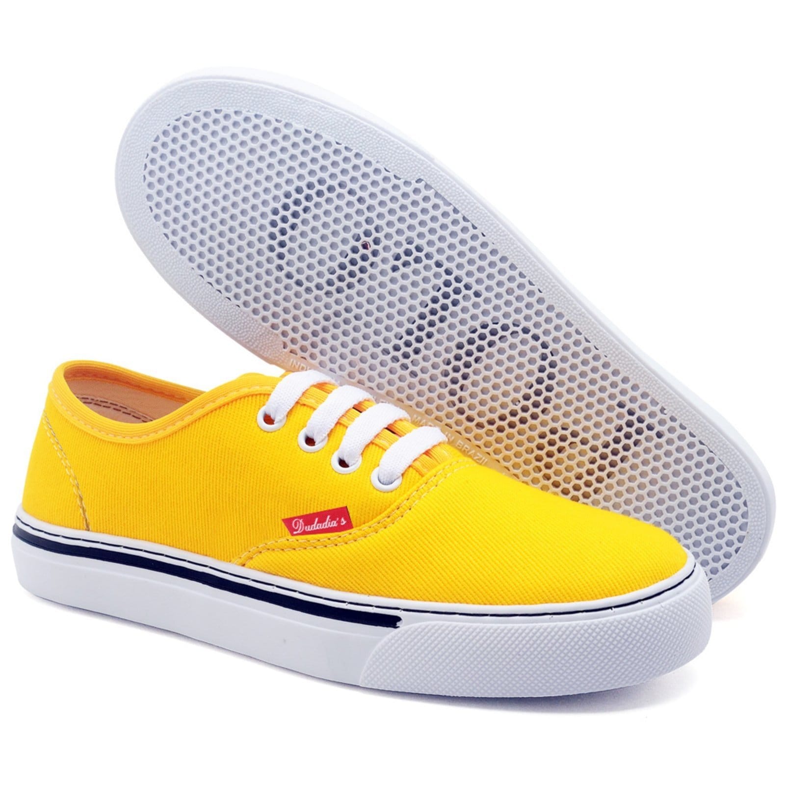 Vista 2 Tênis Feminino Old Scholl Casual Lona Polo Blu Leve na cor Amarelo Polo Blu amarelo blu
