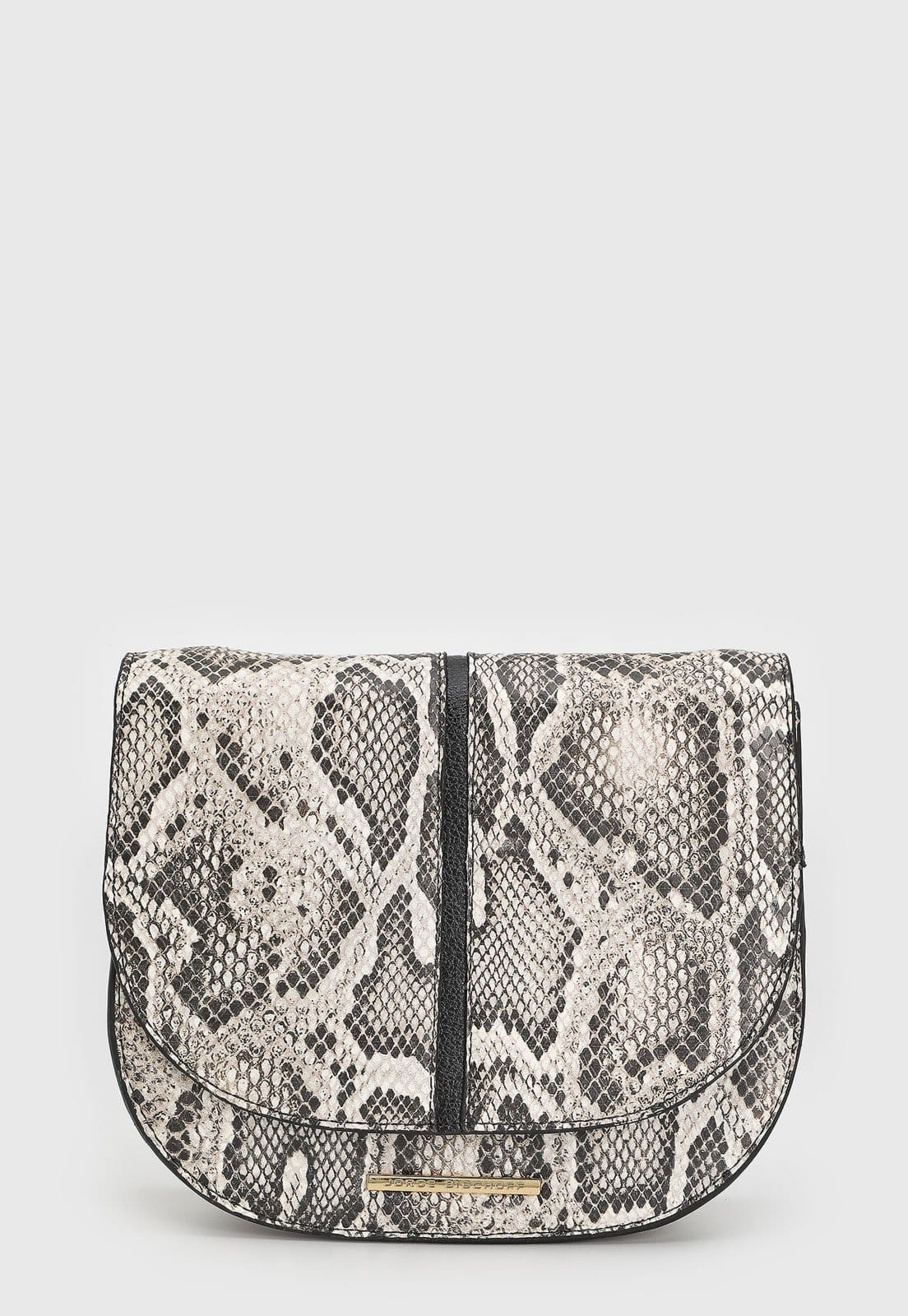 Vista principal Bolsa Tiracolo Feminina Jorge Bischoff Estampa Snake Off-White Jorge Bischoff off-white white