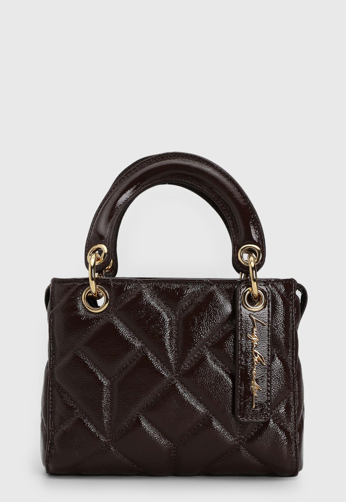 Vista 2 Bolsa Luiza Barcelos Alça Dupla Café Luiza Barcelos marrom