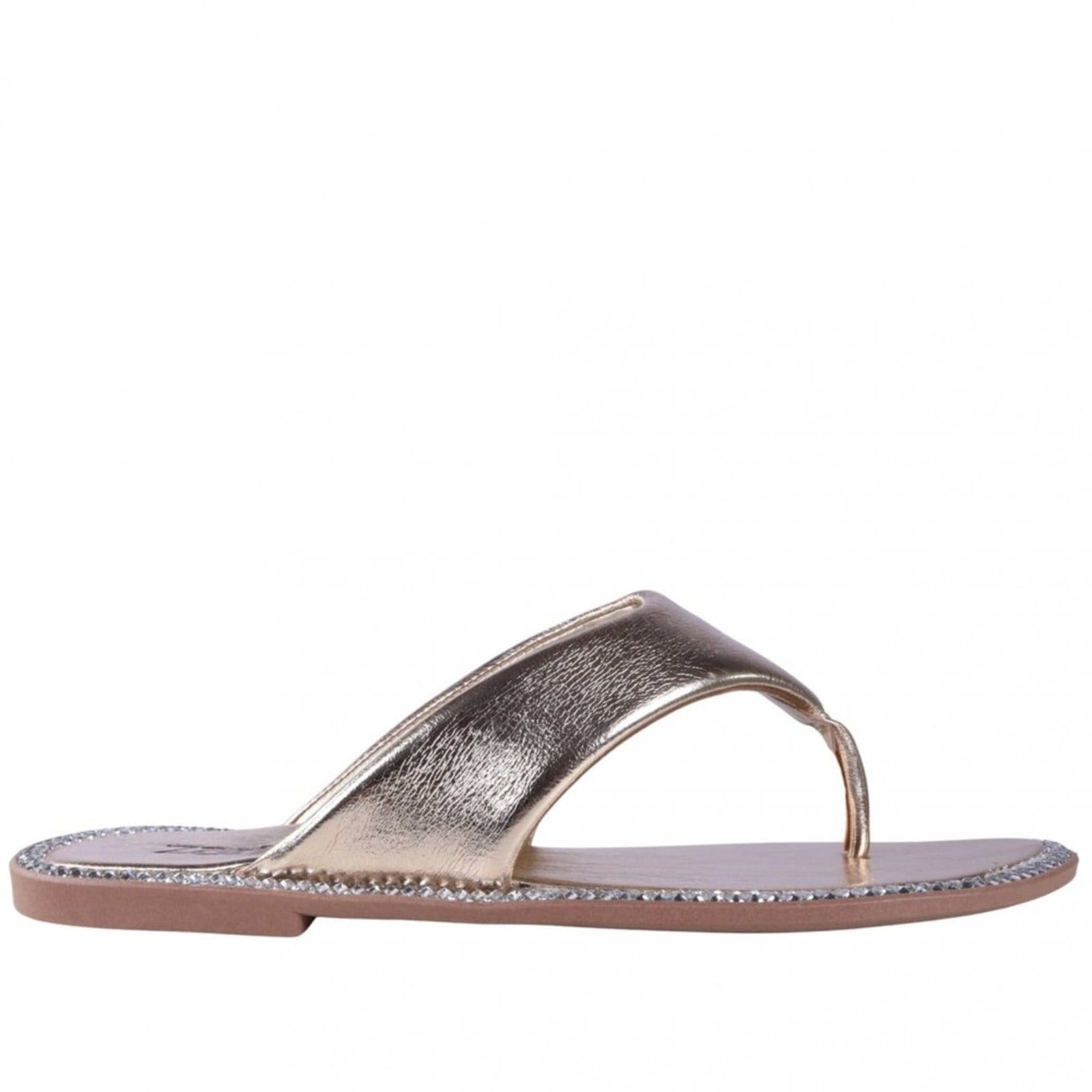 Vista principal Chinelo Rasteiro Feminino Zariff 1618018252 Zariff Zariff dourado