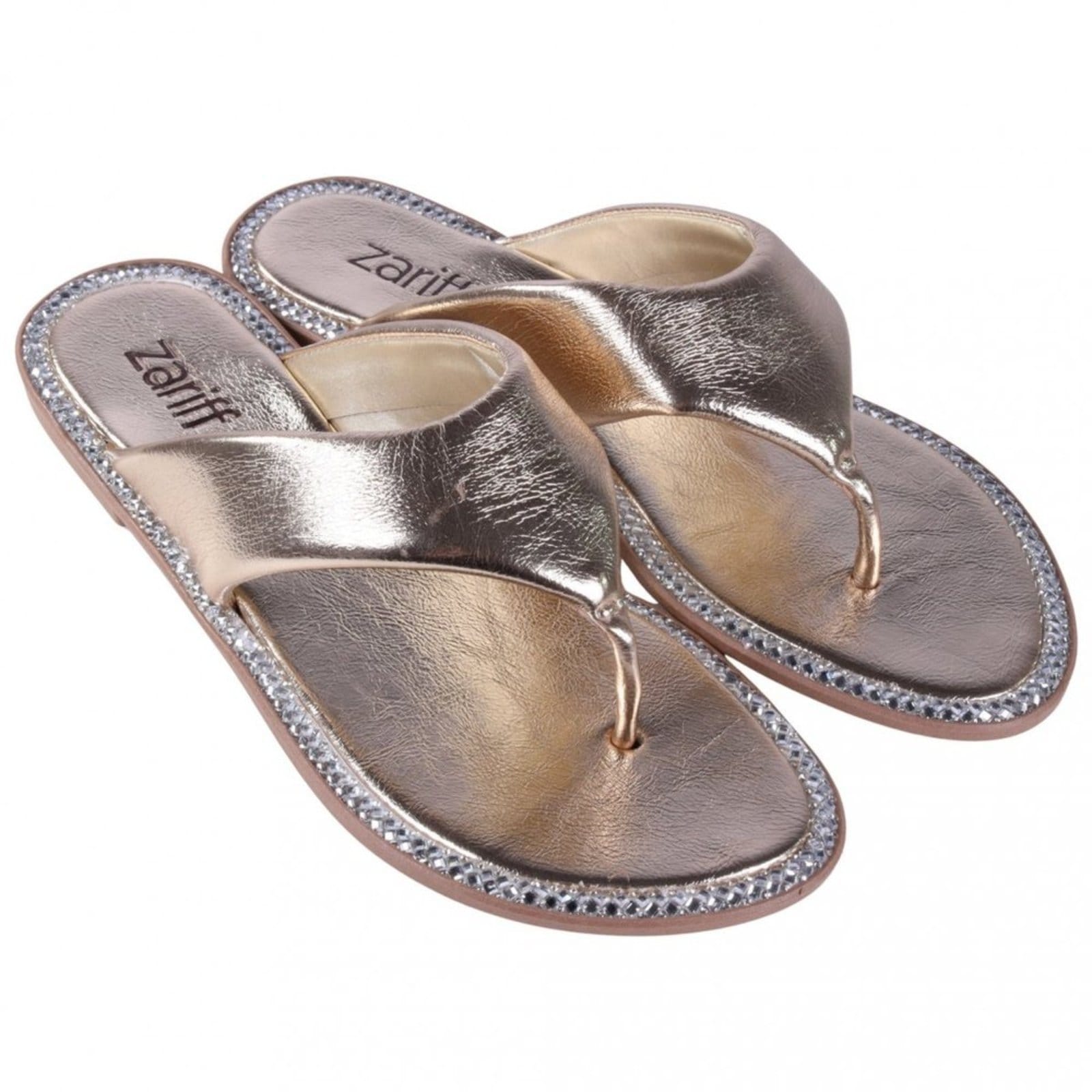 Vista 2 Chinelo Rasteiro Feminino Zariff 1618018252 Zariff Zariff dourado
