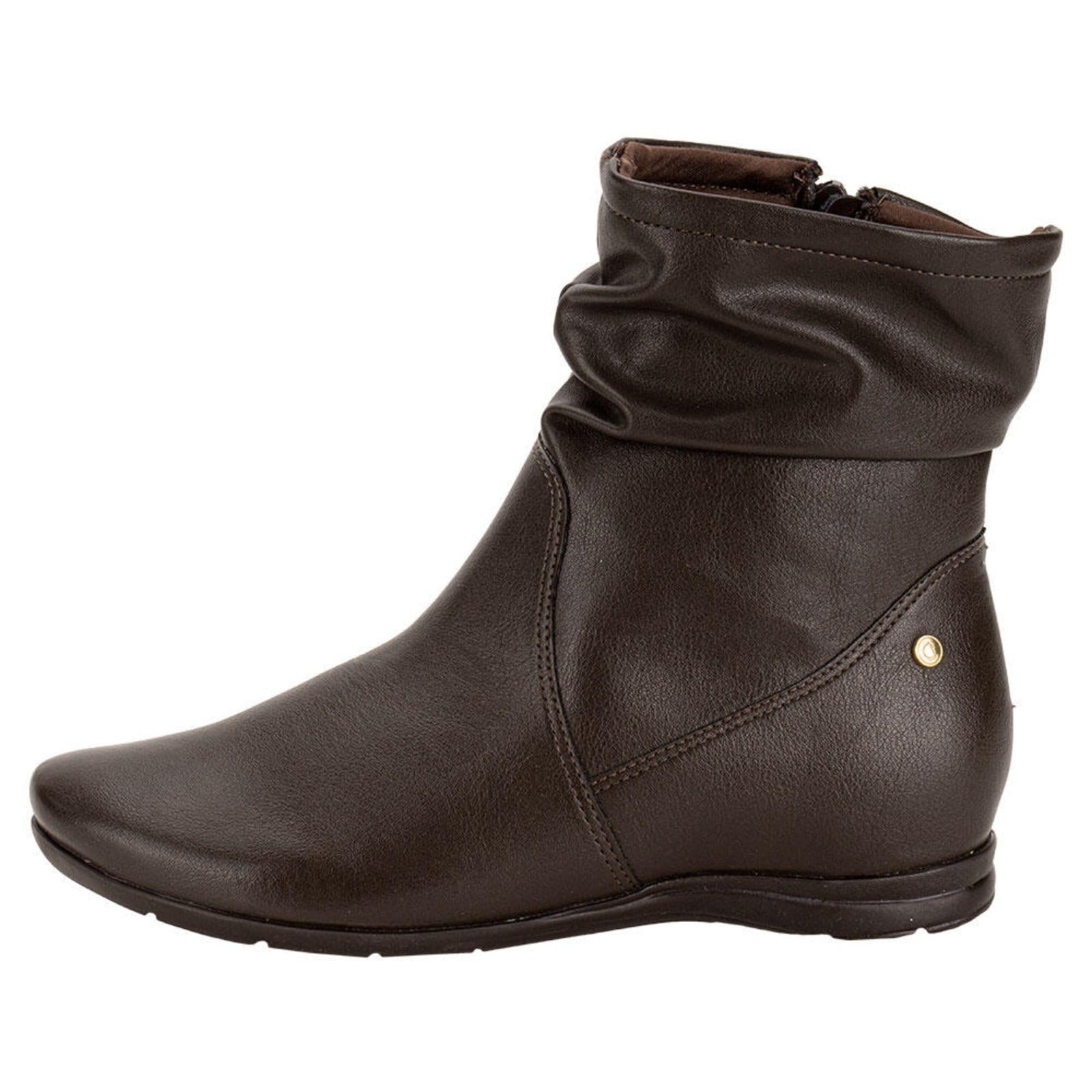 Vista 2 Bota Feminina Cano Baixo Comfortflex 2591302 A1451302 Comfortflex café
