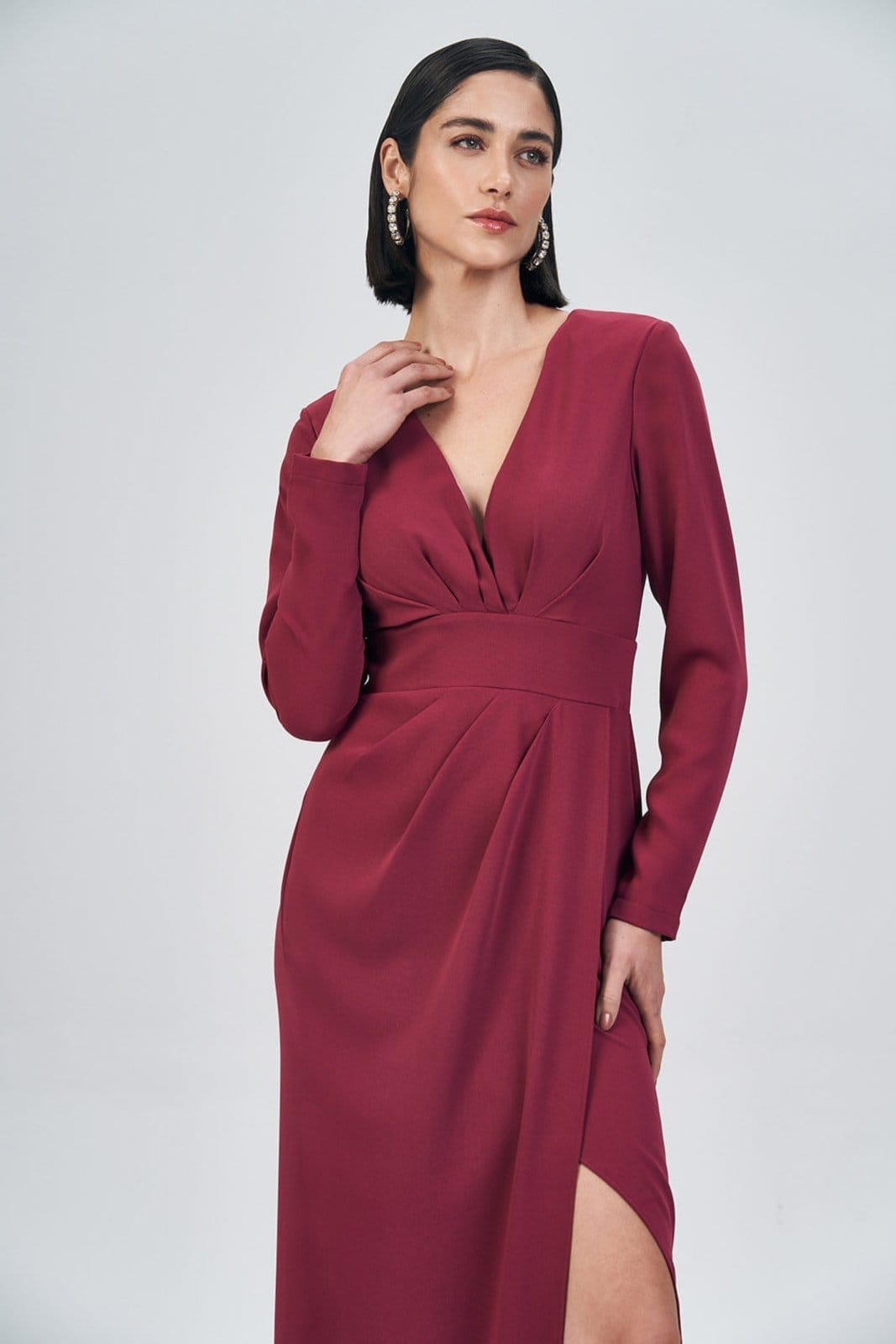 Vista 2 Vestido Longo Fenda Lateral Feminino Acostamento ACT FEMININO preto