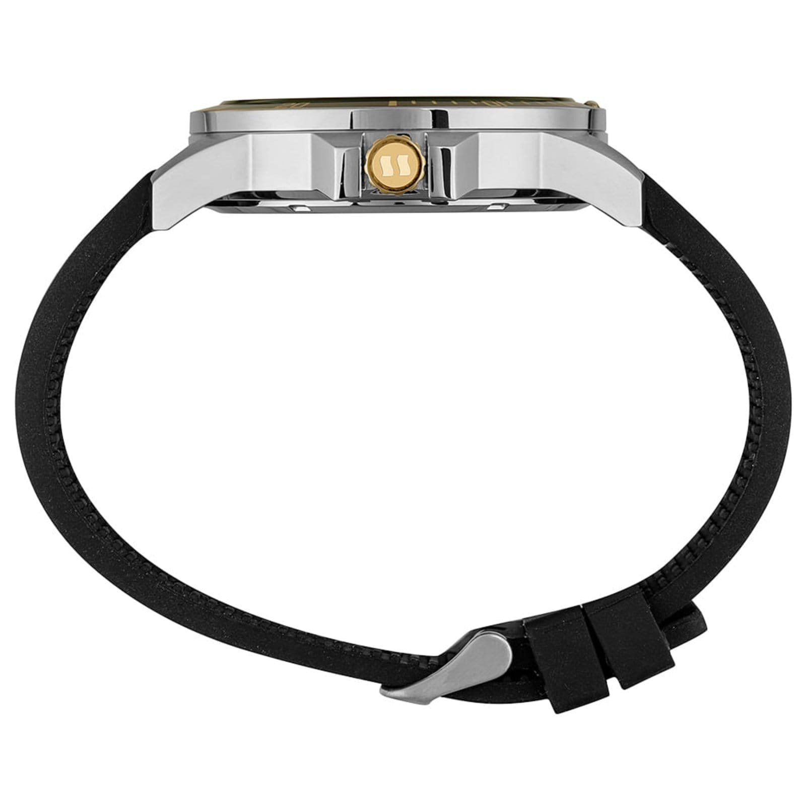 Vista 2 Relógio Masculino Esportivo Robusto Silicone Prata Seculus preto