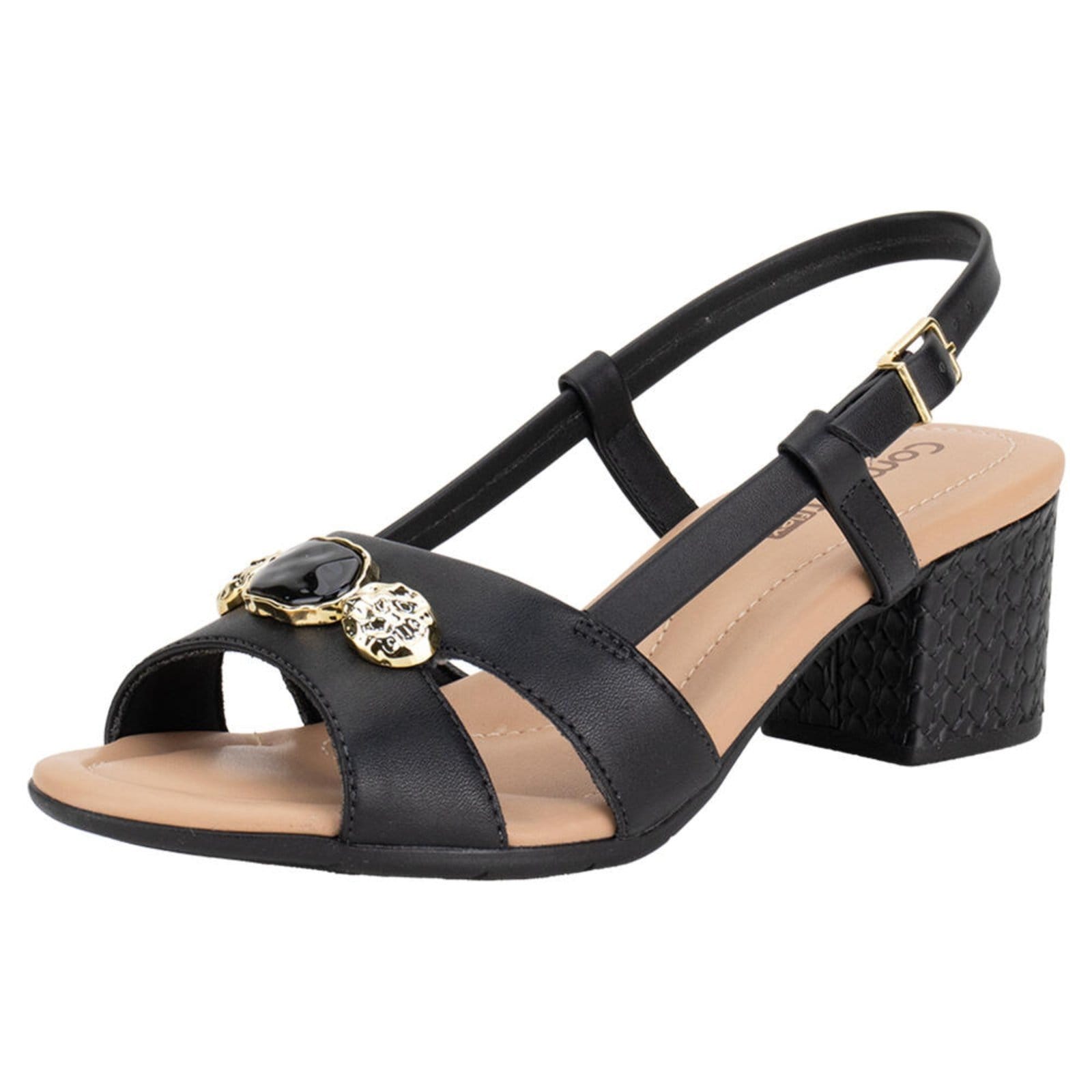 Vista principal Sandália Feminina Salto Grosso Comfortflex 2557408 1457408 Comfortflex preto