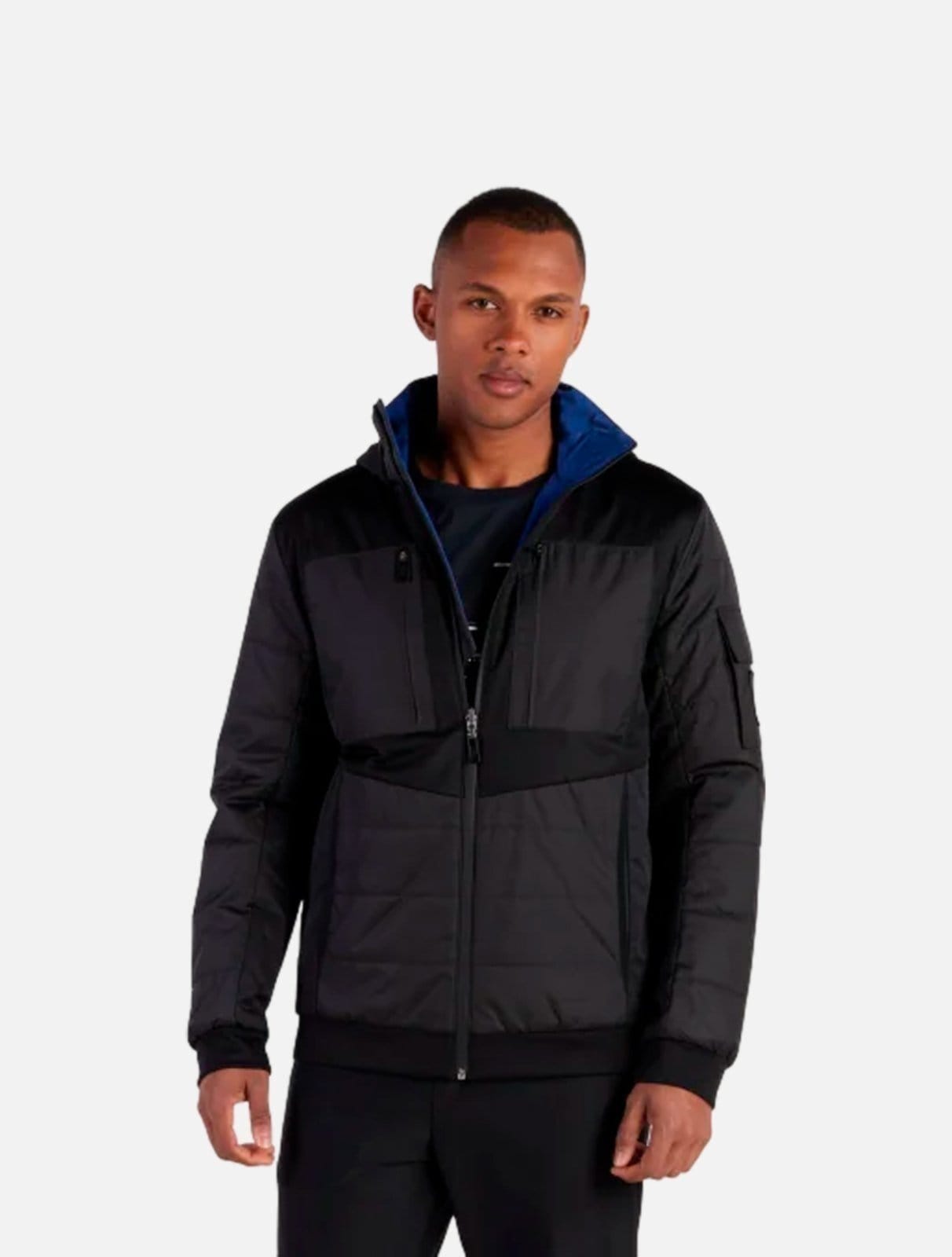 Vista principal Jaqueta Hugo Boss Dupla Face J Freeman Preta e Royal Hugo Boss azul