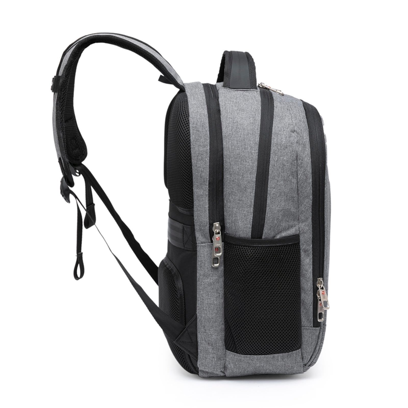 Vista 2 Mochila Masculina Executiva Notebook Reforçada Antifurto Crossgear cinza