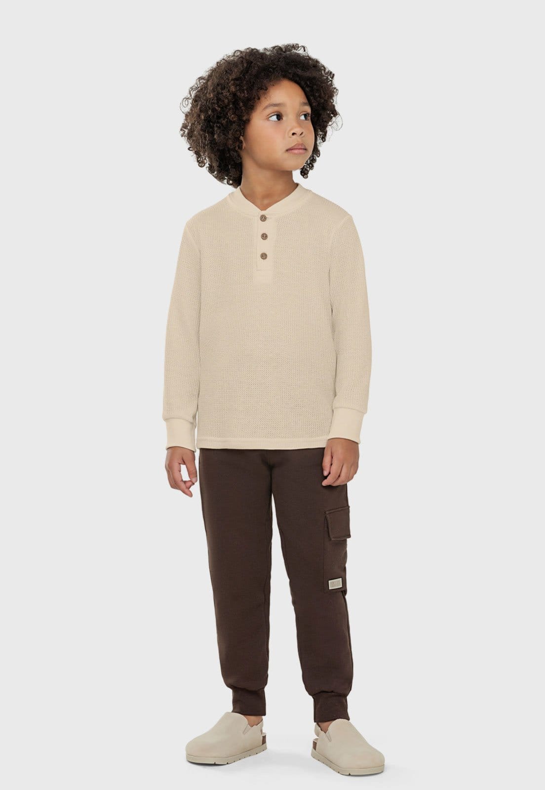 Vista 2 Infantil - Calça Coloritta Bolsos Laterais Colorittá marrom