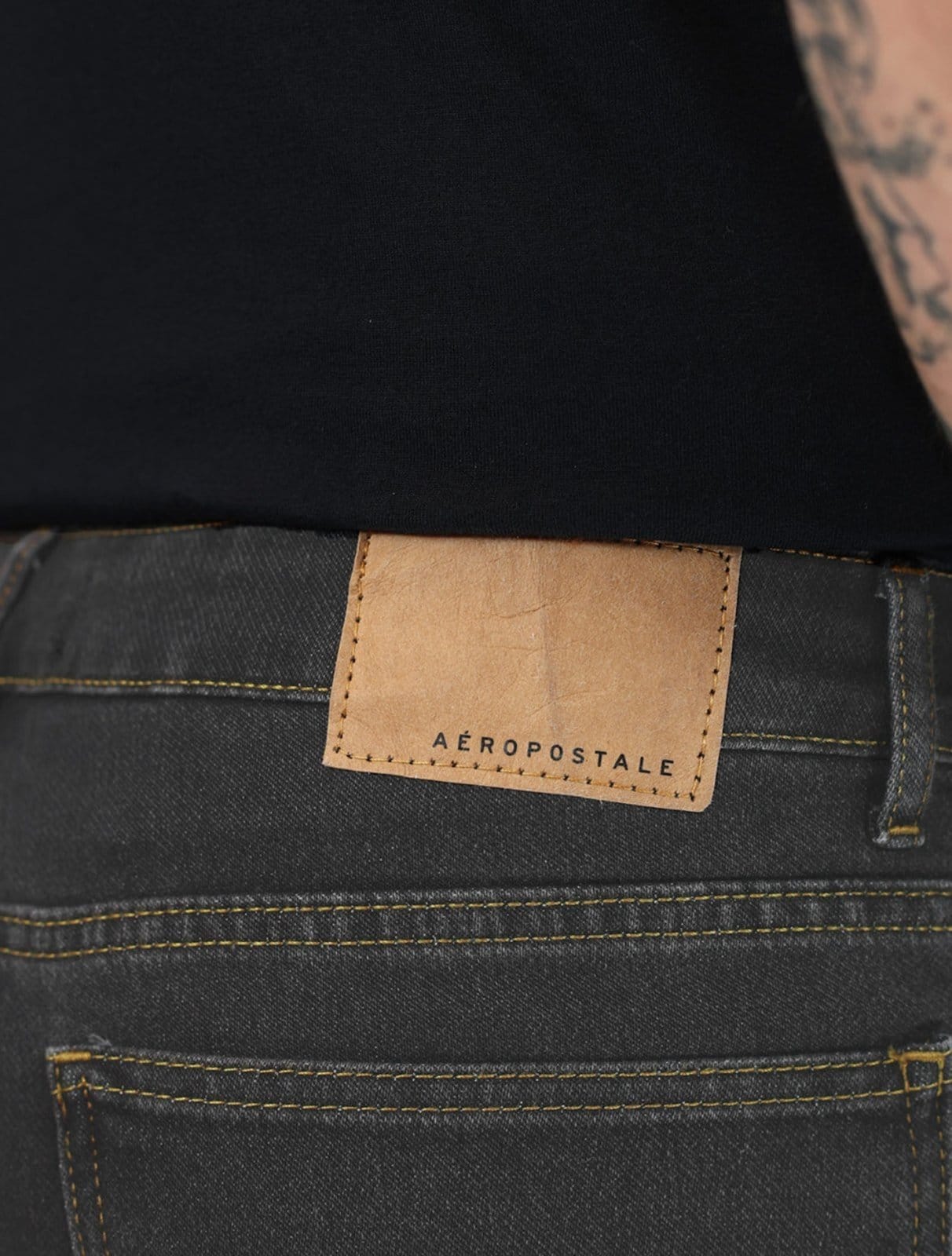 Vista 2 Calça Aeropostale Jeans Masculina Skinny Blue Preta Aeropostale preto blue