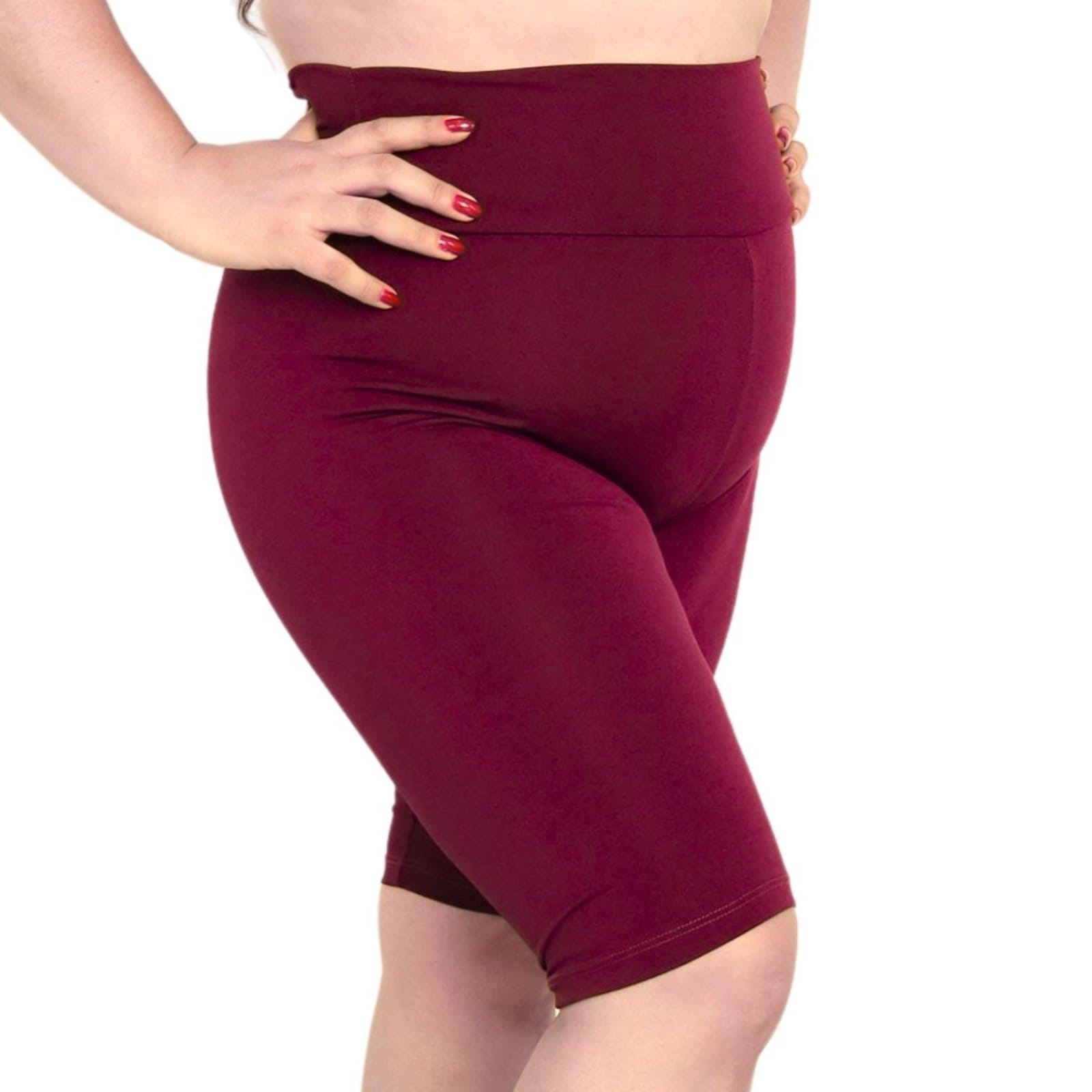 Bermuda Plus Size Heide Ribeiro Linha Silver Academia Vinho