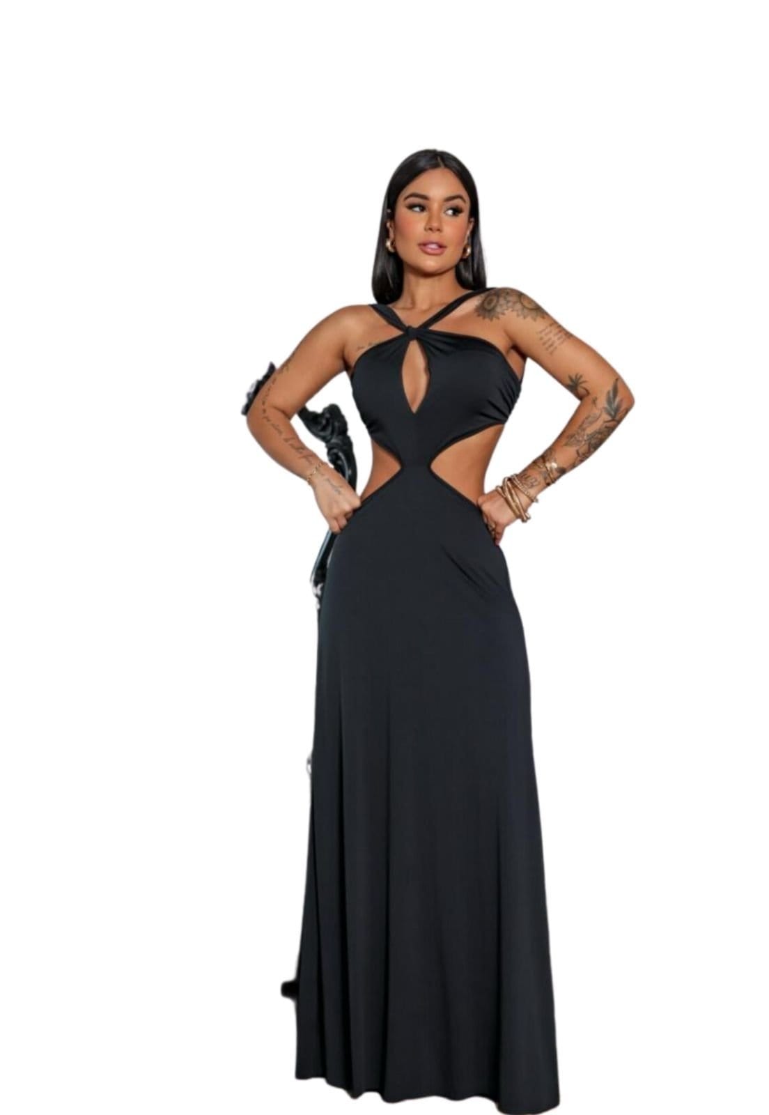 Vestido Longo Fluity Nataly Abertura