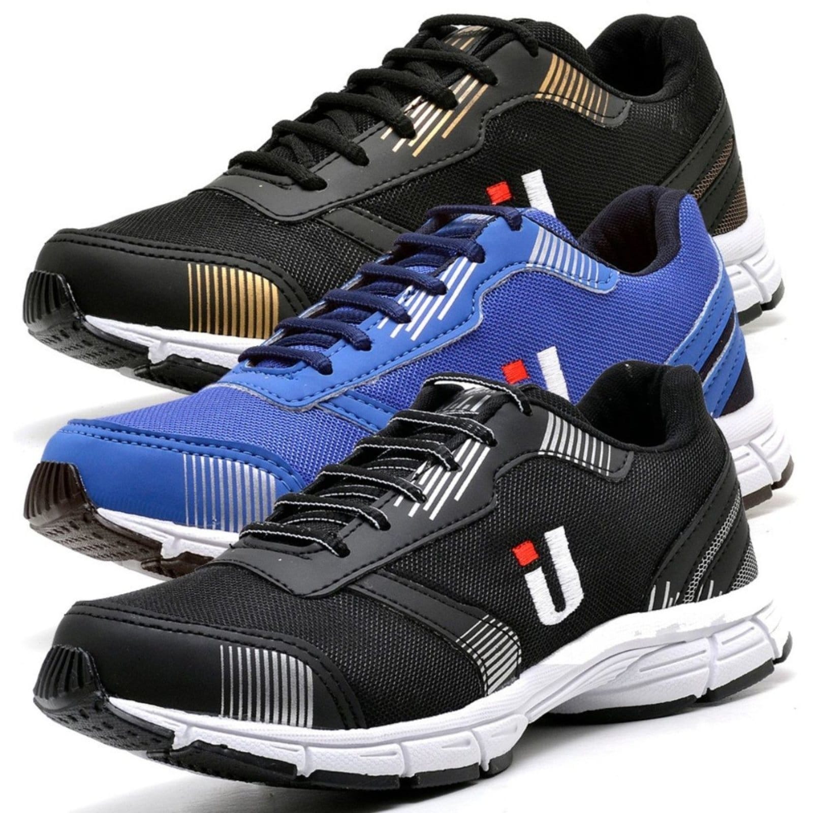 Kit 3 Pares Tênis Masculino Casual Esportivo Caminhada Academia Corrida Leve Super Macio Preto e Preto com Oferta