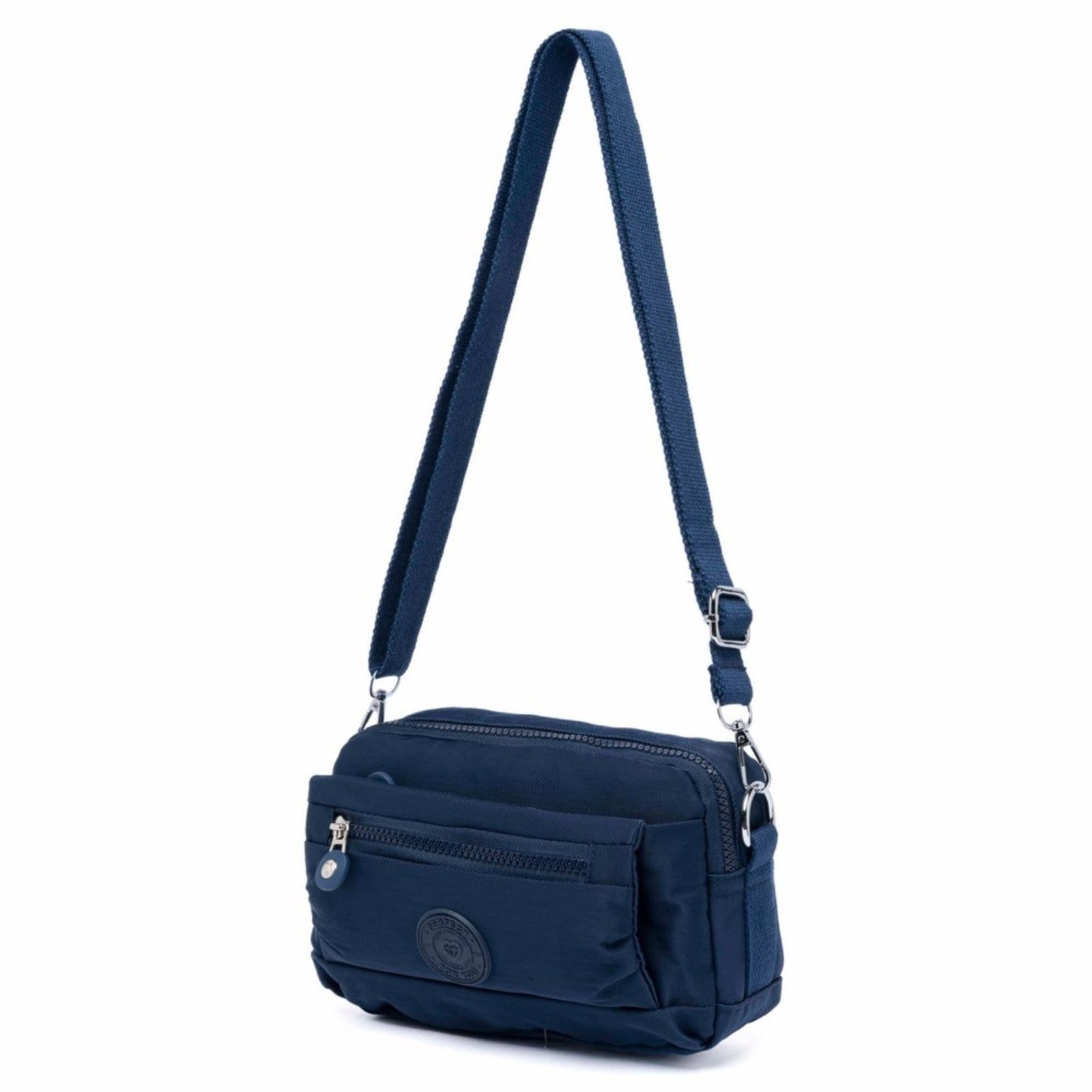Vista 2 Bolsa Transversal Mini Tiracolo Resistente Alça Feminina Perfect For You azul