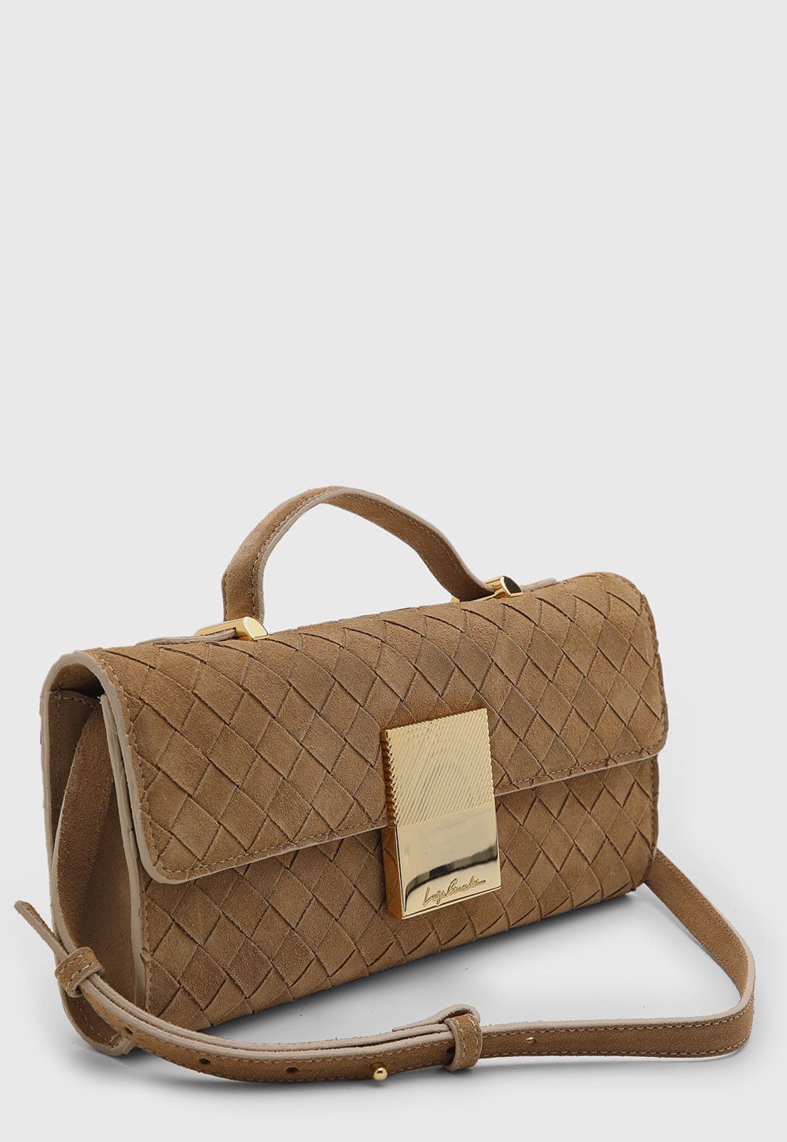 Vista 2 Bolsa Feminina Luiza Barcelos Média Matelassê Luiza Barcelos caramelo