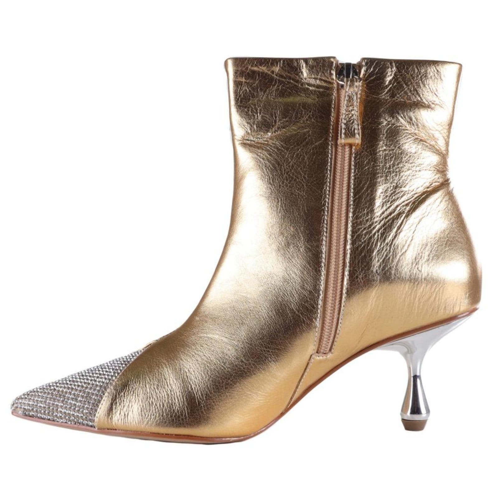 Vista 2 Bota Feminina Zariff Glamour 620-03 Ouro Zariff incolor